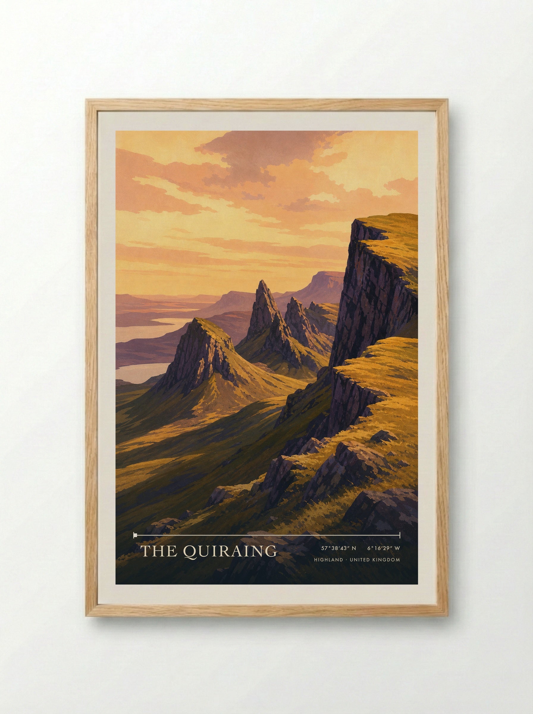 The Quiraing Highland United Kingdom Travel Poster - Framed Print Wood