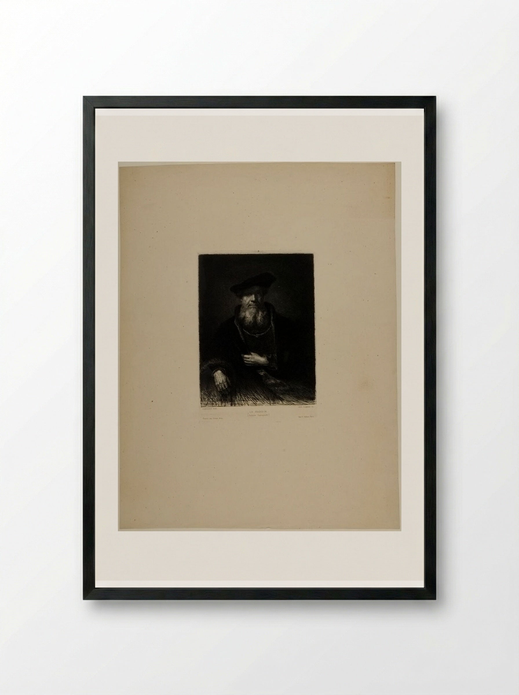 The Rabbi - Léopold Flameng - Framed Print Black
