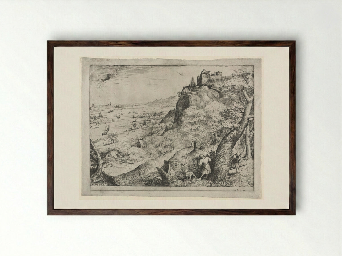 The Rabbit Hunt - Pieter Bruegel the Elder - Framed Print Dark Wood