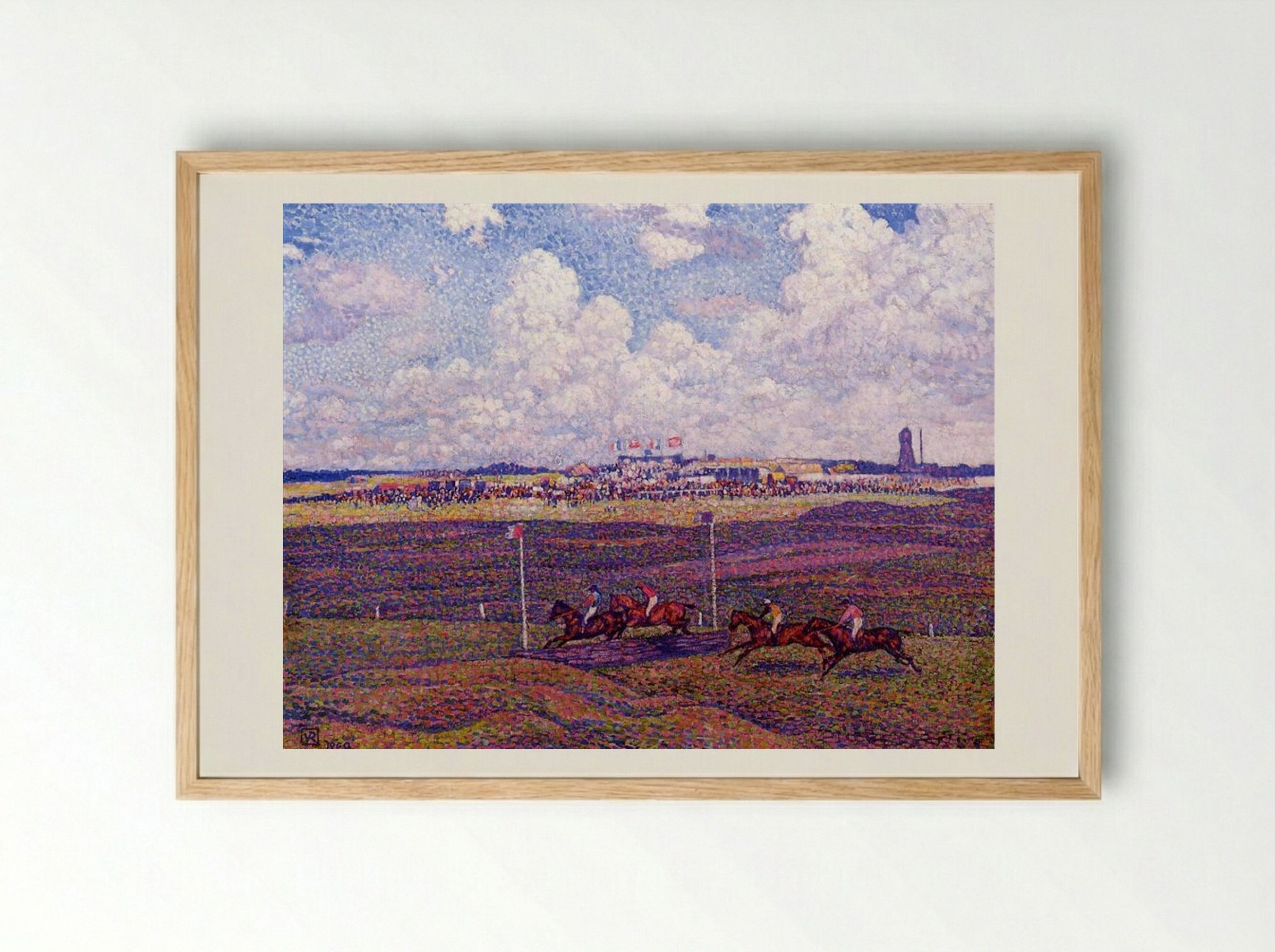 The Race Track at Boulogne-sur-Mer - Théo van Rysselberghe - Framed Print Wood