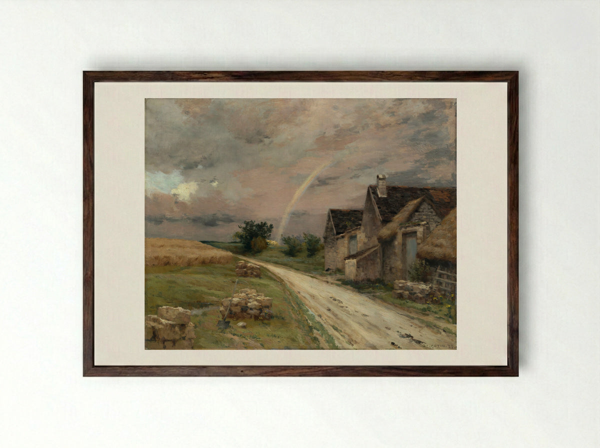 The Rainbow, Achères la Forêt - Jean-Charles Cazin - Framed Print Dark Wood