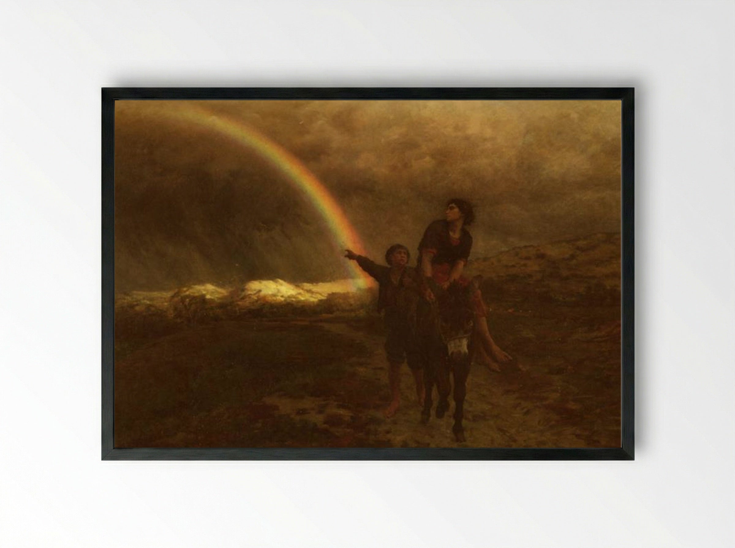 The Rainbow - Jules Breton - Framed Print Black