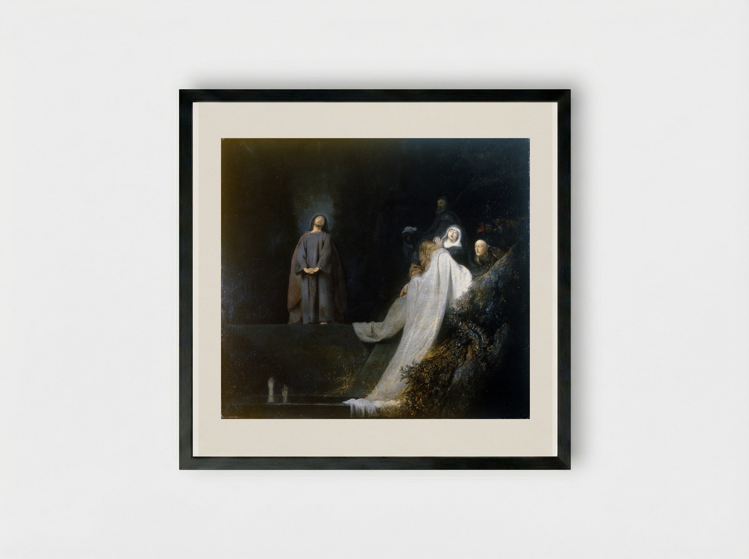 The Raising of Lazarus - Jan Lievens - Framed Print Black