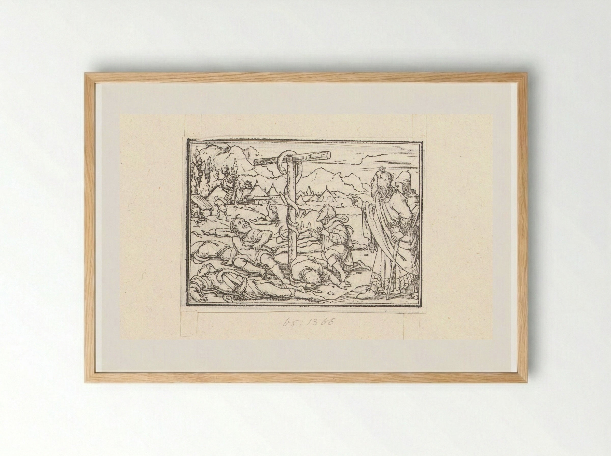 The Raising of the Brazen Serpent - Veit Rudolf Specklin - Framed Print Wood
