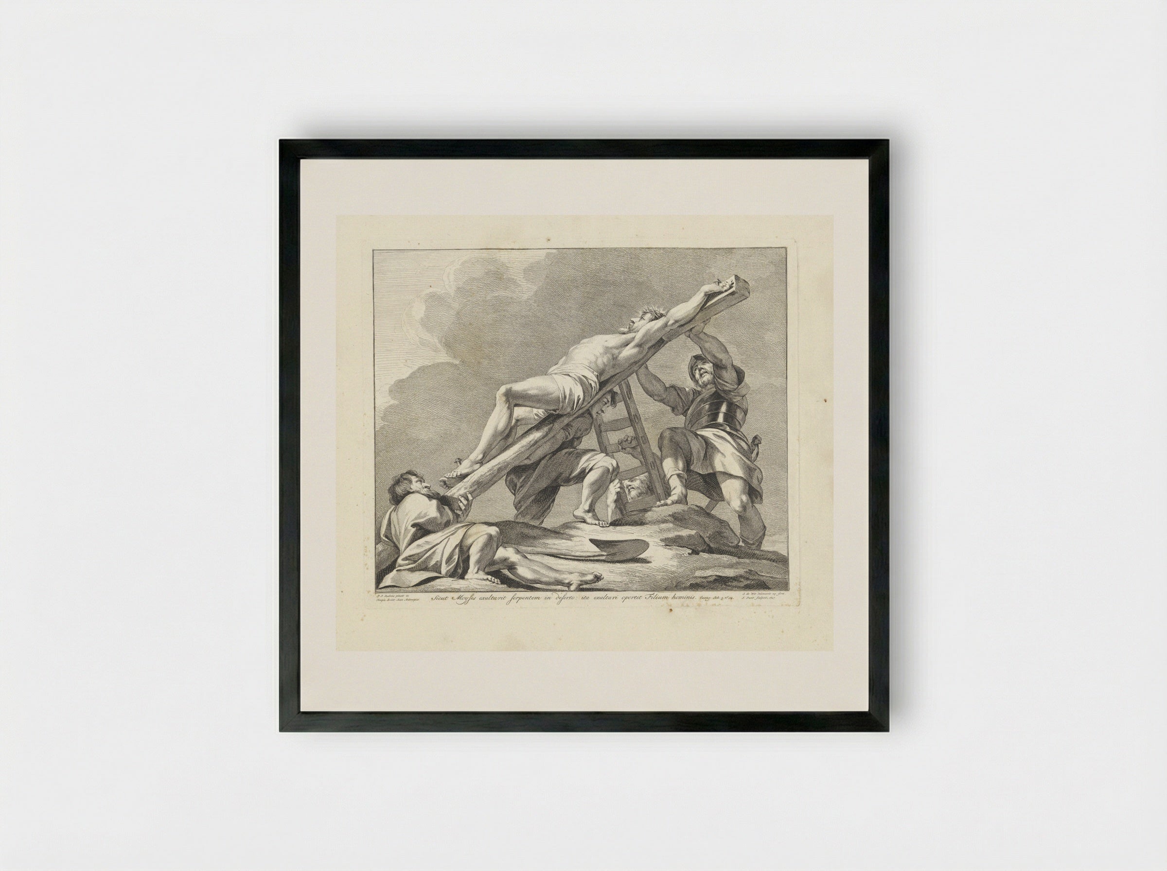 The Raising of the Cross - Jan Punt - Framed Print Black