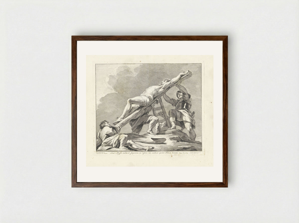 The Raising of the Cross - Jan Punt - Framed Print Dark Wood
