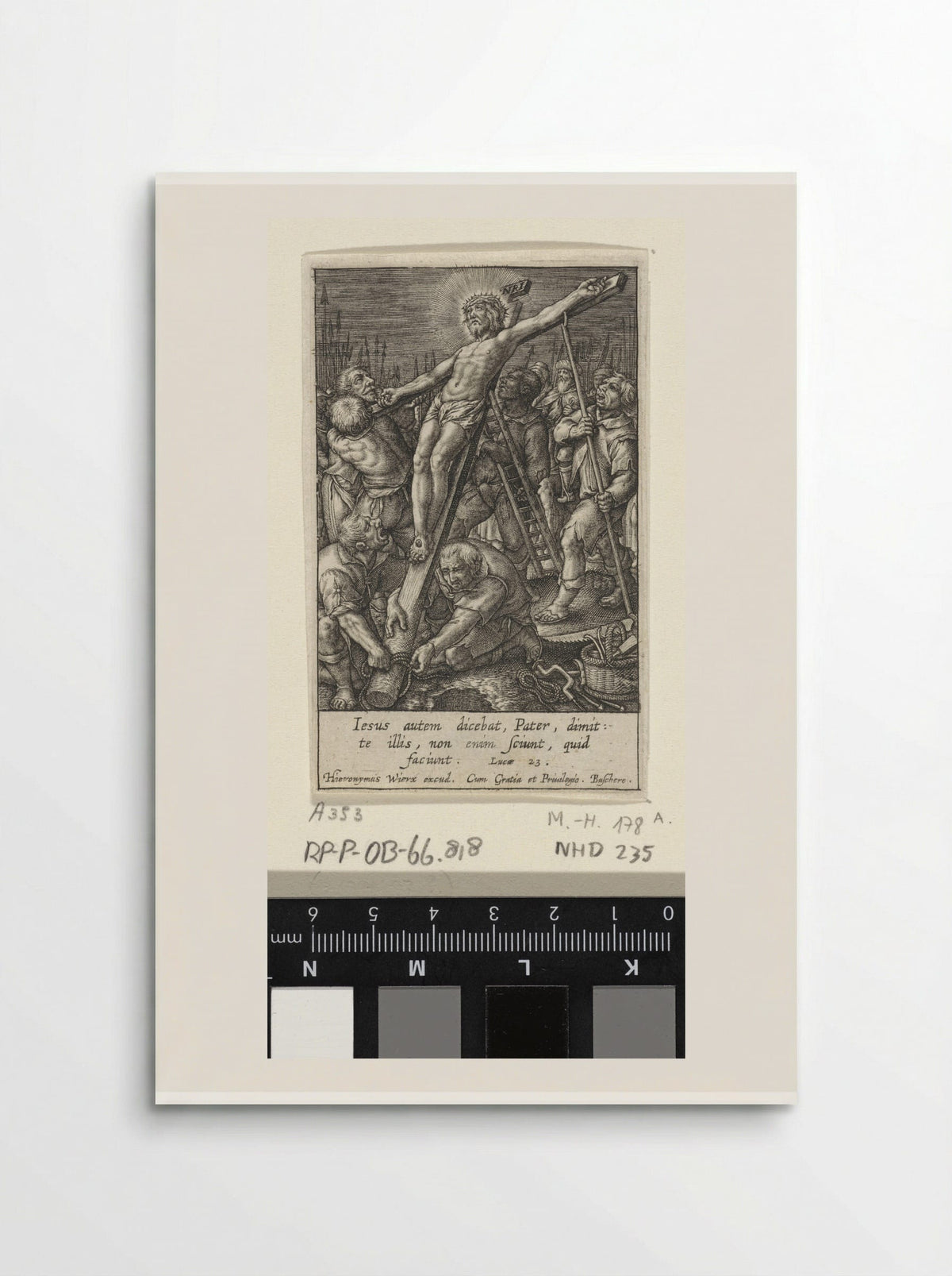 The Raising of the Cross - Hieronymus Wierix - Poster