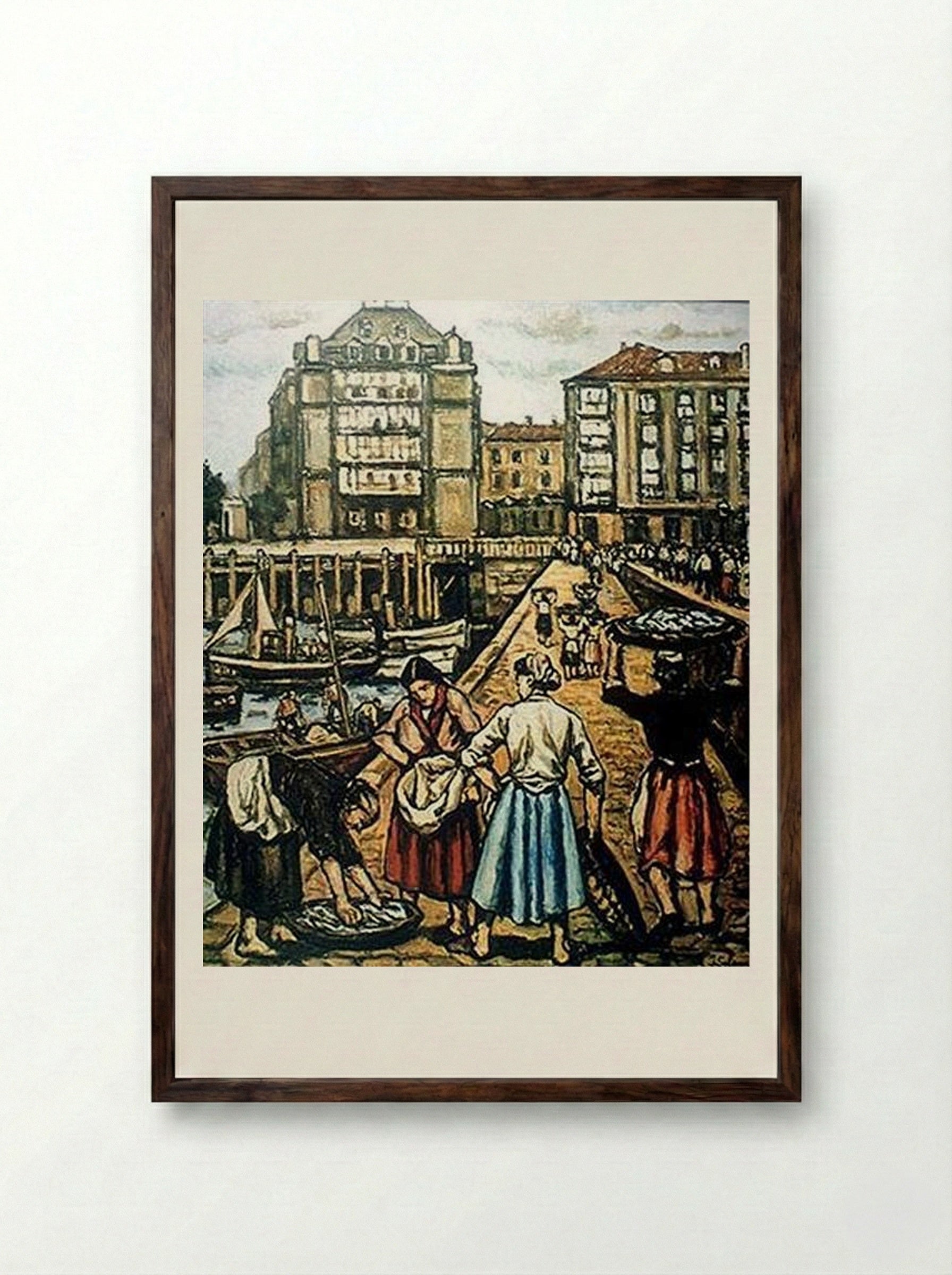The Ramp at Puerto Chico - José Gutiérrez Solana - Framed Print Dark Wood