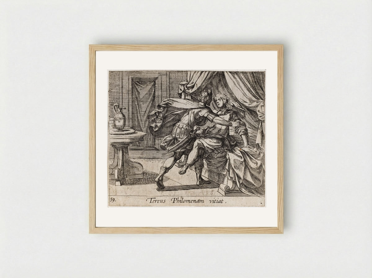 The Rape of Philomela - Antonio Tempesta - Framed Print Wood