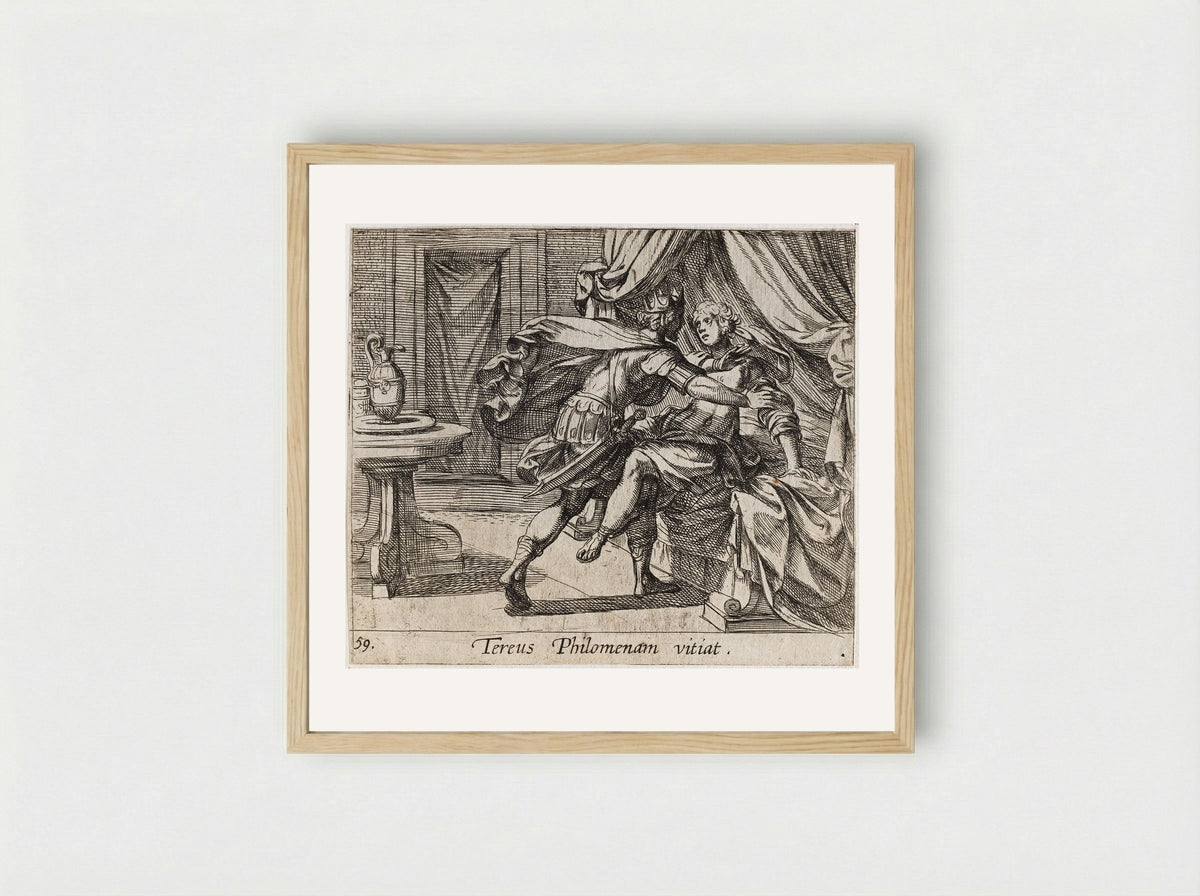 The Rape of Philomela - Antonio Tempesta - Framed Print Wood