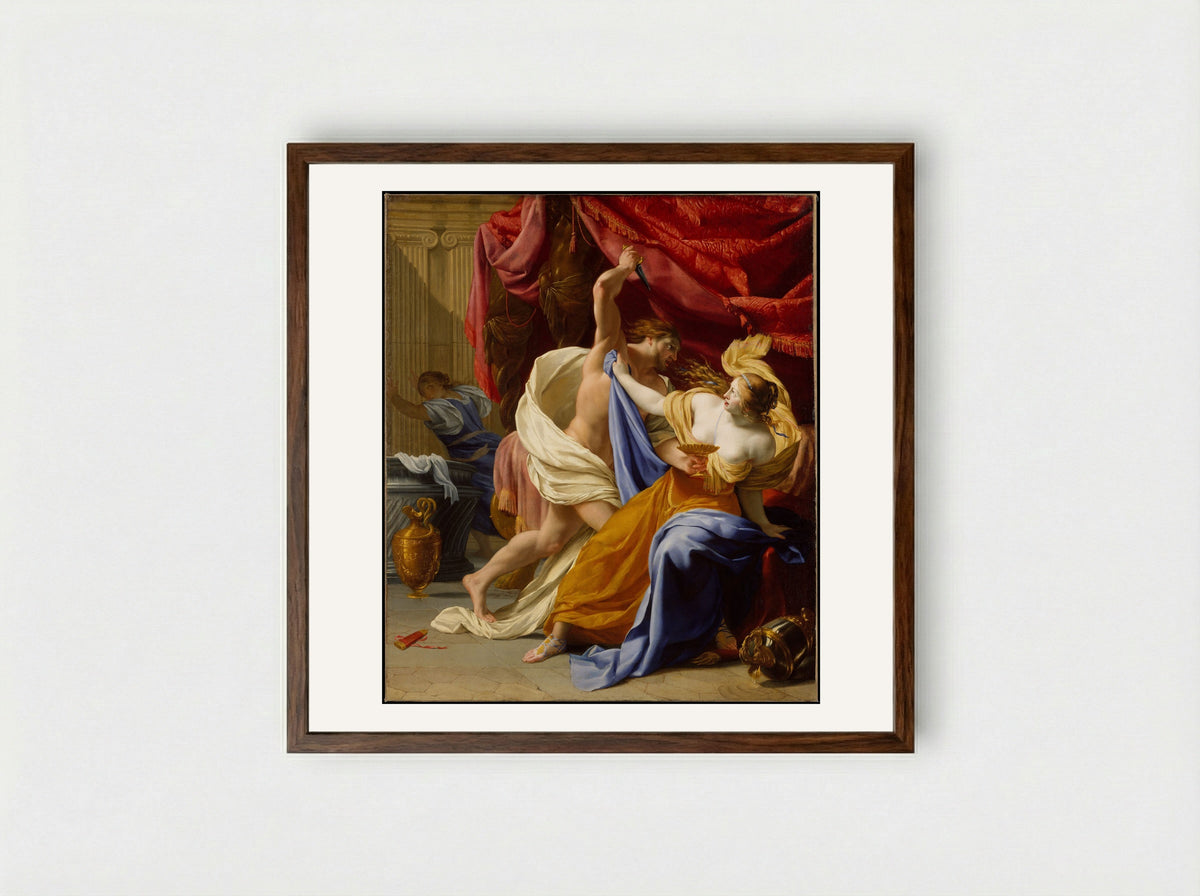 The Rape of Tamar - Eustache Le Sueur - Framed Print Dark Wood