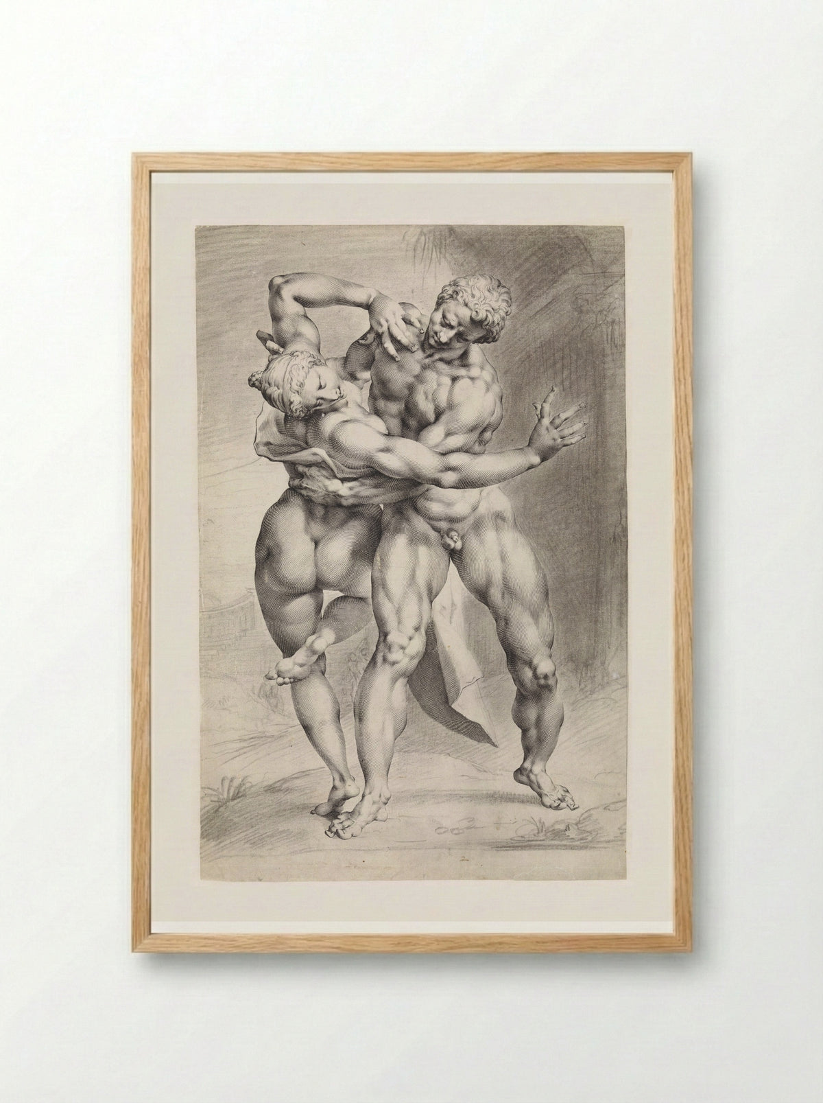 The Rape of a Sabine Woman (Front View) - Jan Harmensz. Muller - Framed Print Wood