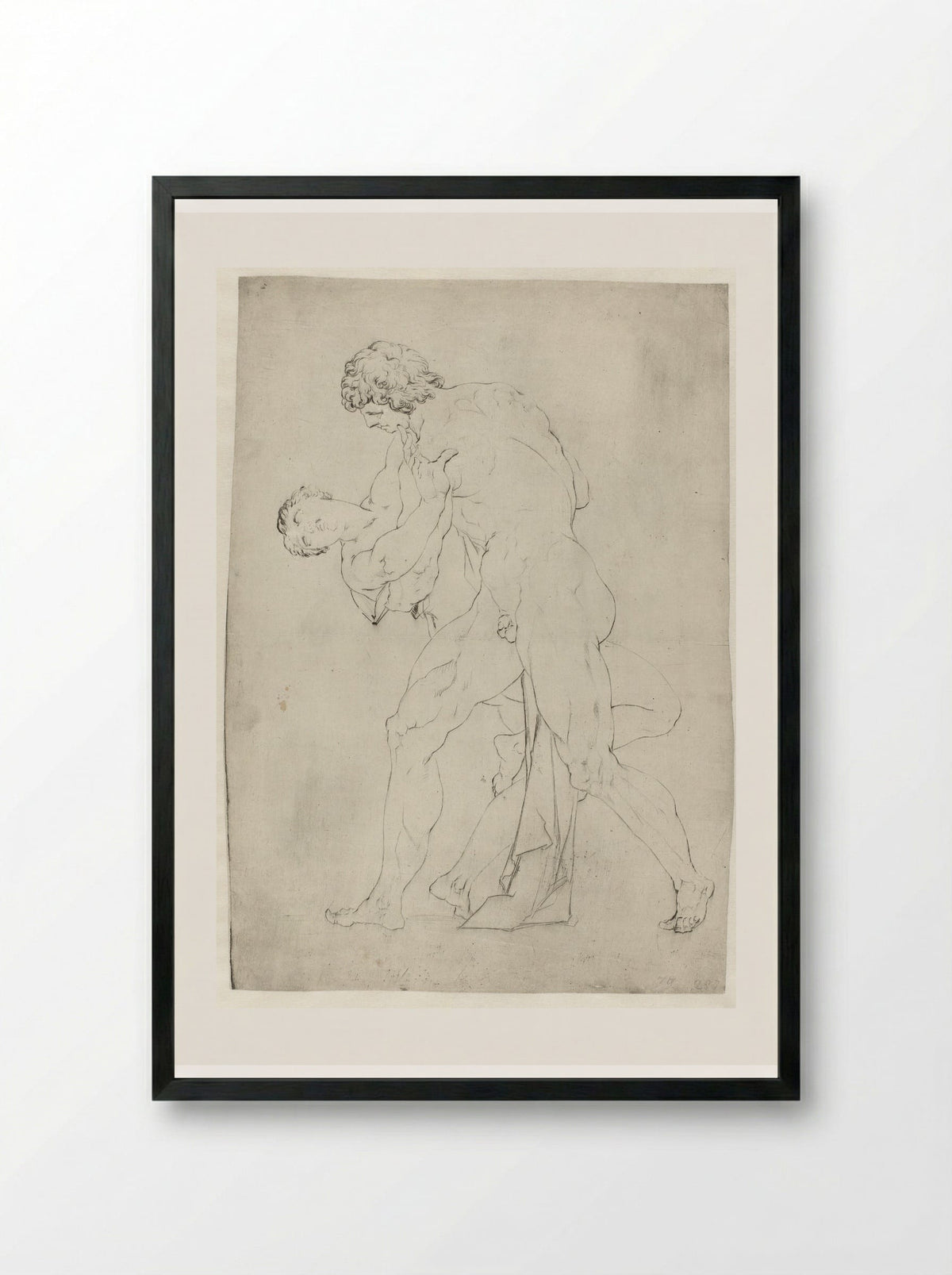 The Rape of a Sabine Woman (Side View) - Jan Harmensz. Muller - Framed Print Black