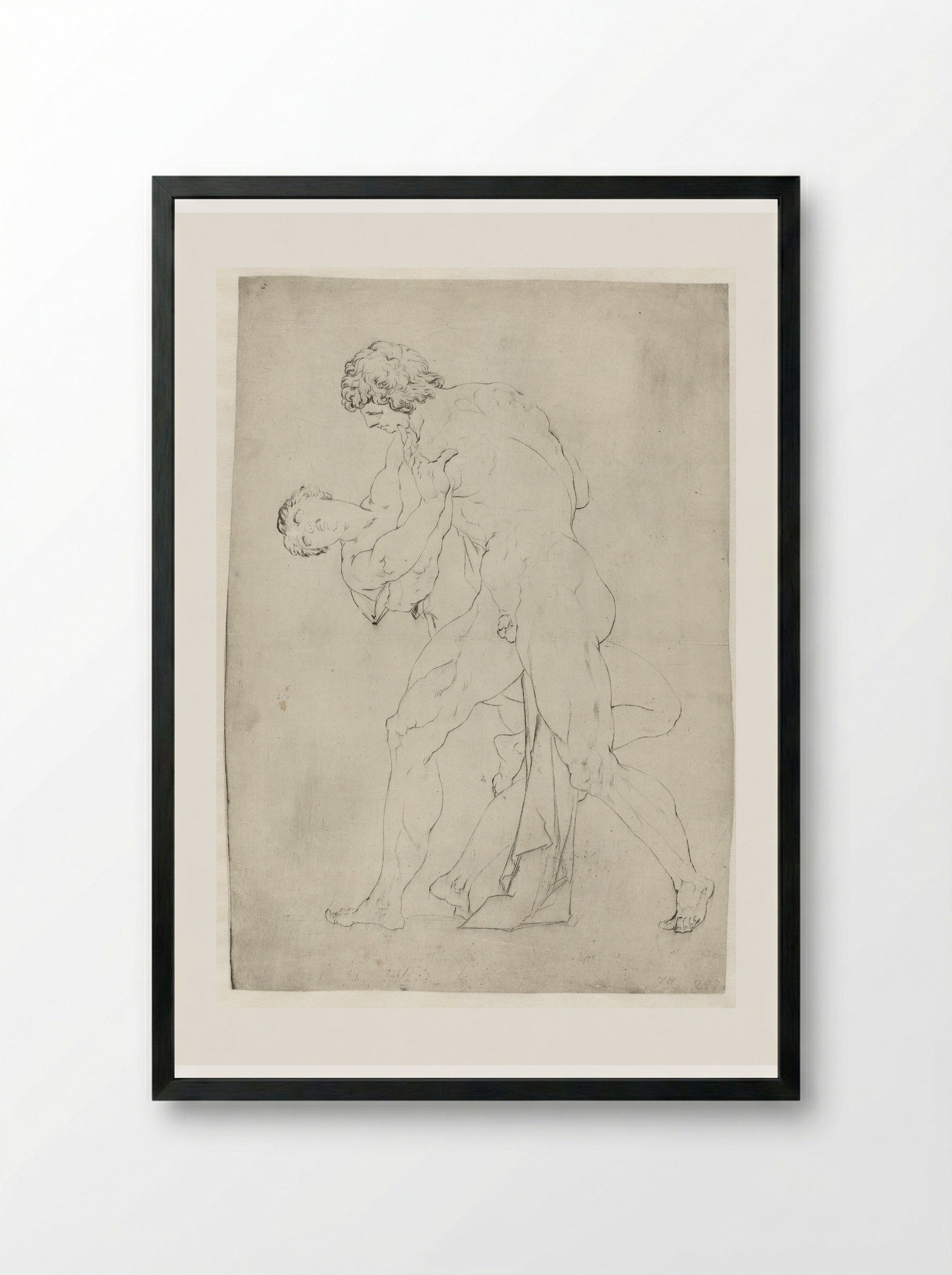 The Rape of a Sabine Woman (Side View) - Jan Harmensz. Muller - Framed Print Black