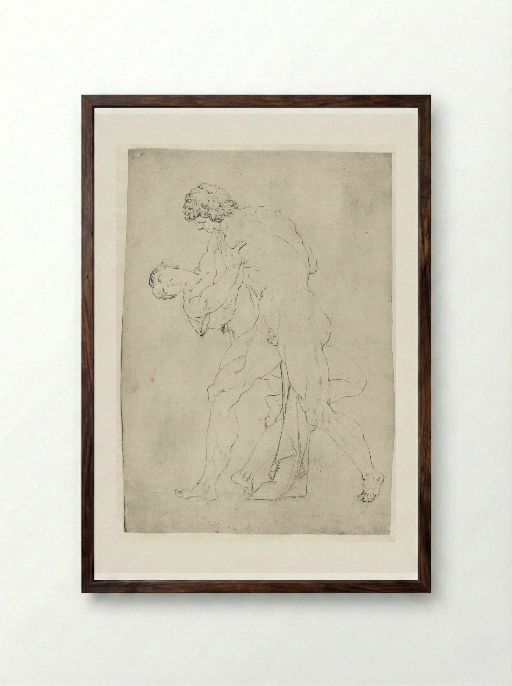 The Rape of a Sabine Woman (Side View) - Jan Harmensz. Muller - Framed Print Dark Wood