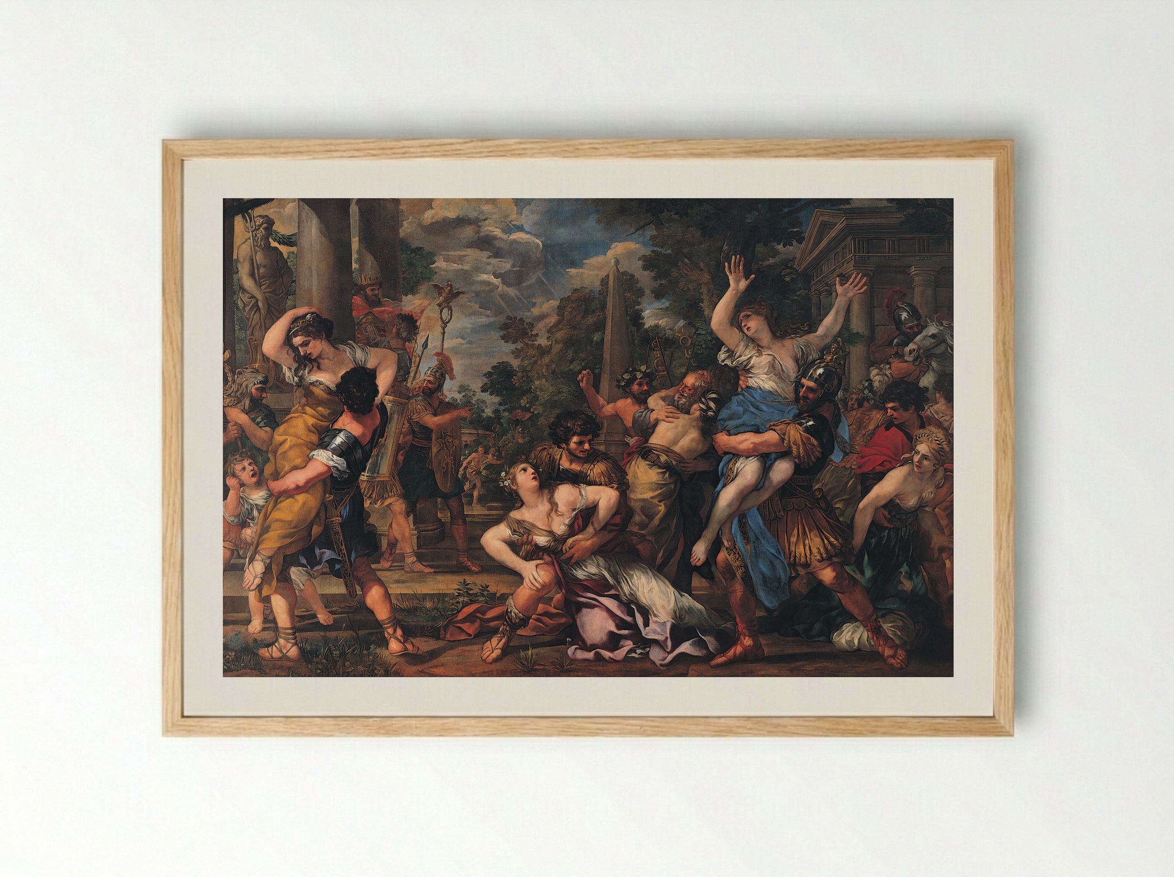 The Rape of the Sabine Women - Pietro da Cortona - Framed Print Wood