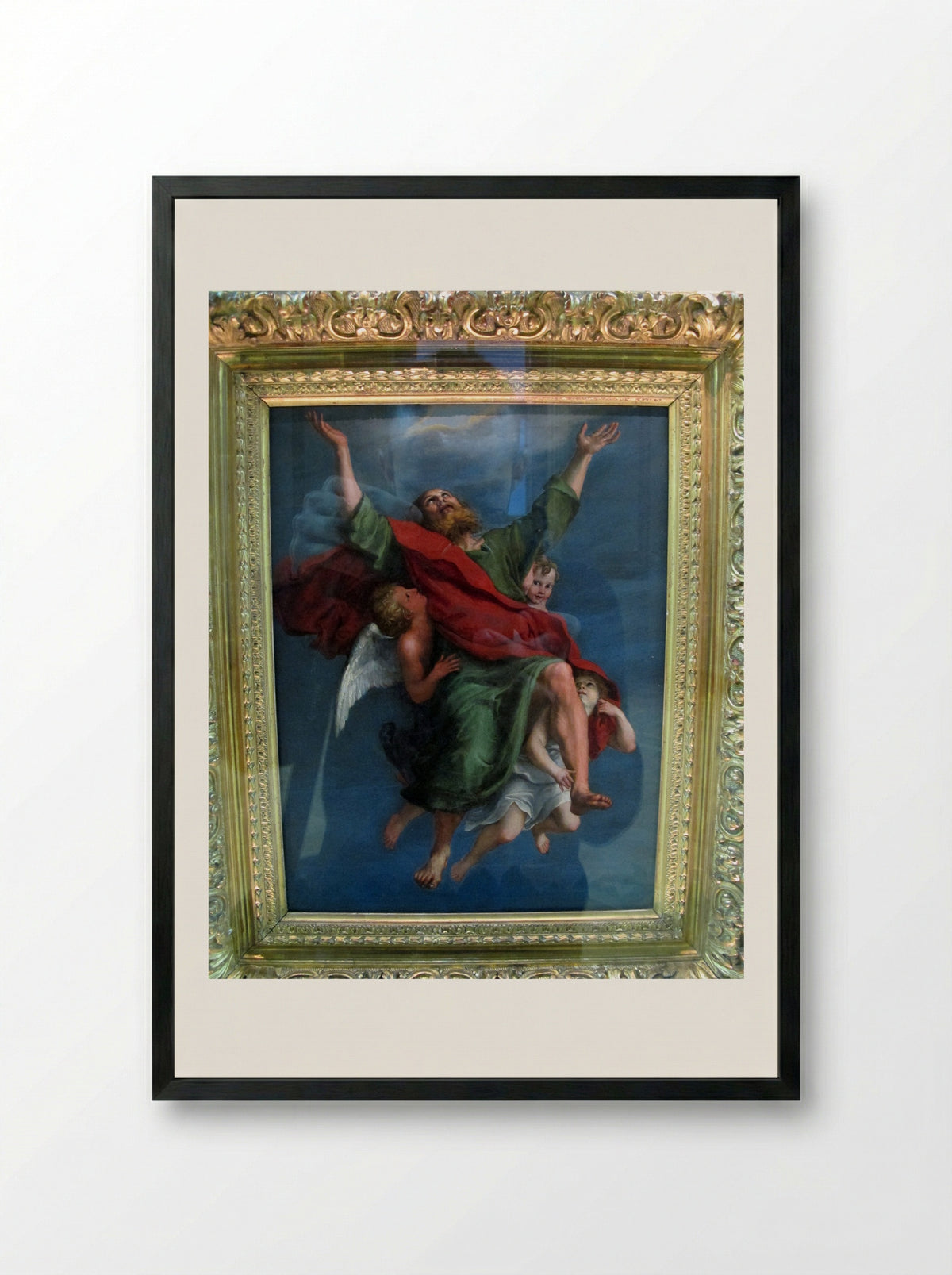 The Rapture of St. Paul - Domenichino - Framed Print Black