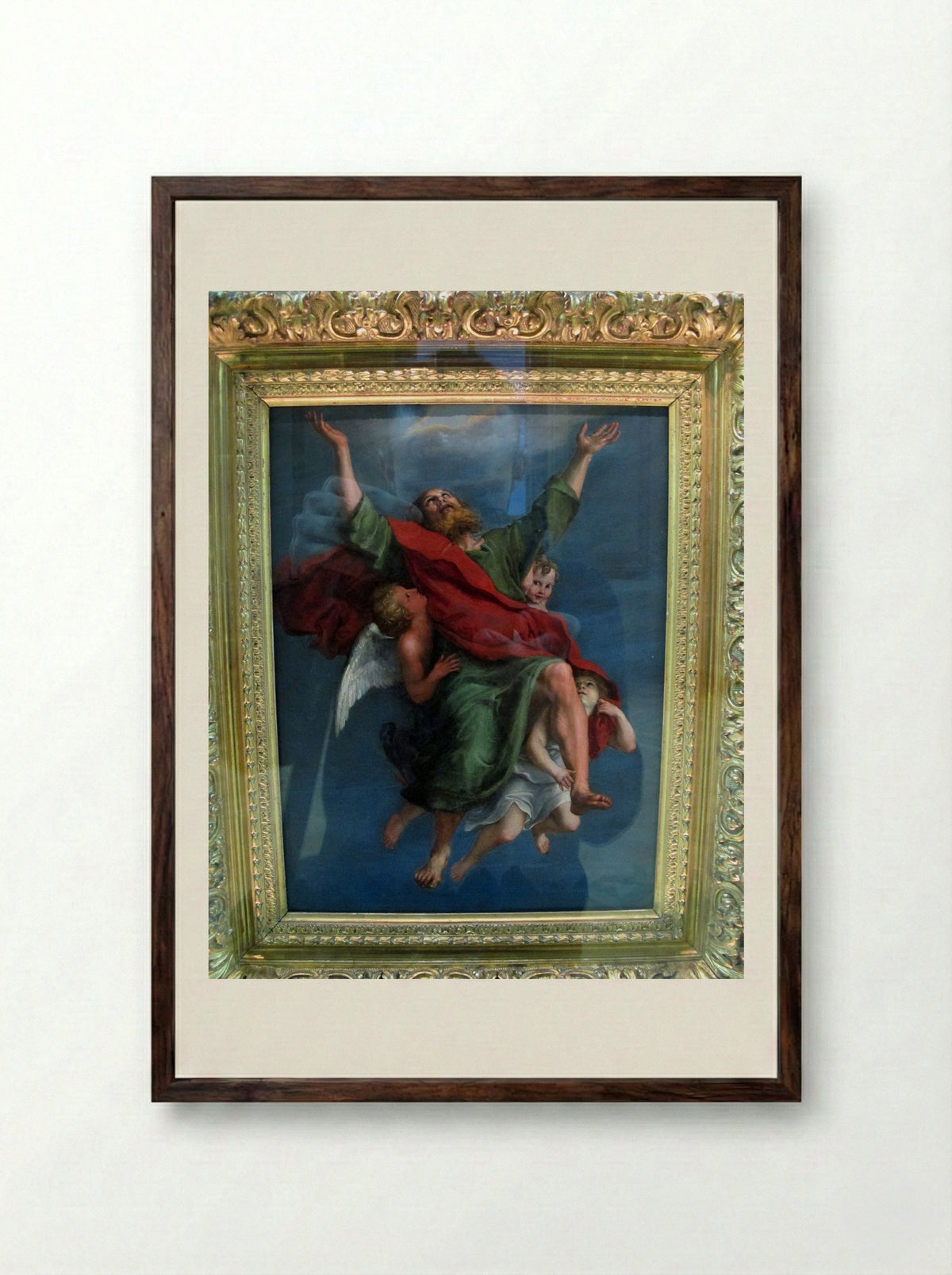 The Rapture of St. Paul - Domenichino - Framed Print Dark Wood