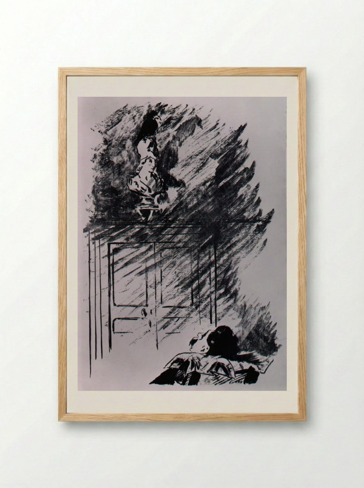 The Raven on the Bust of Pallas Athena - Édouard Manet - Framed Print Wood