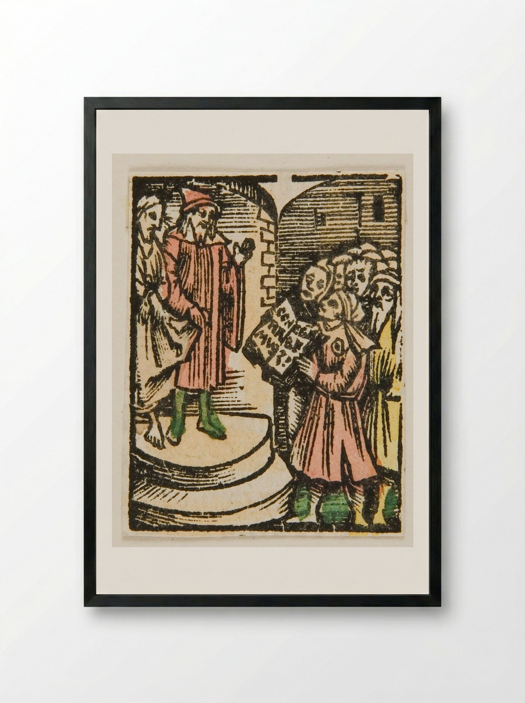 The Reading of the Verdict - Urs Graf - Framed Print Black