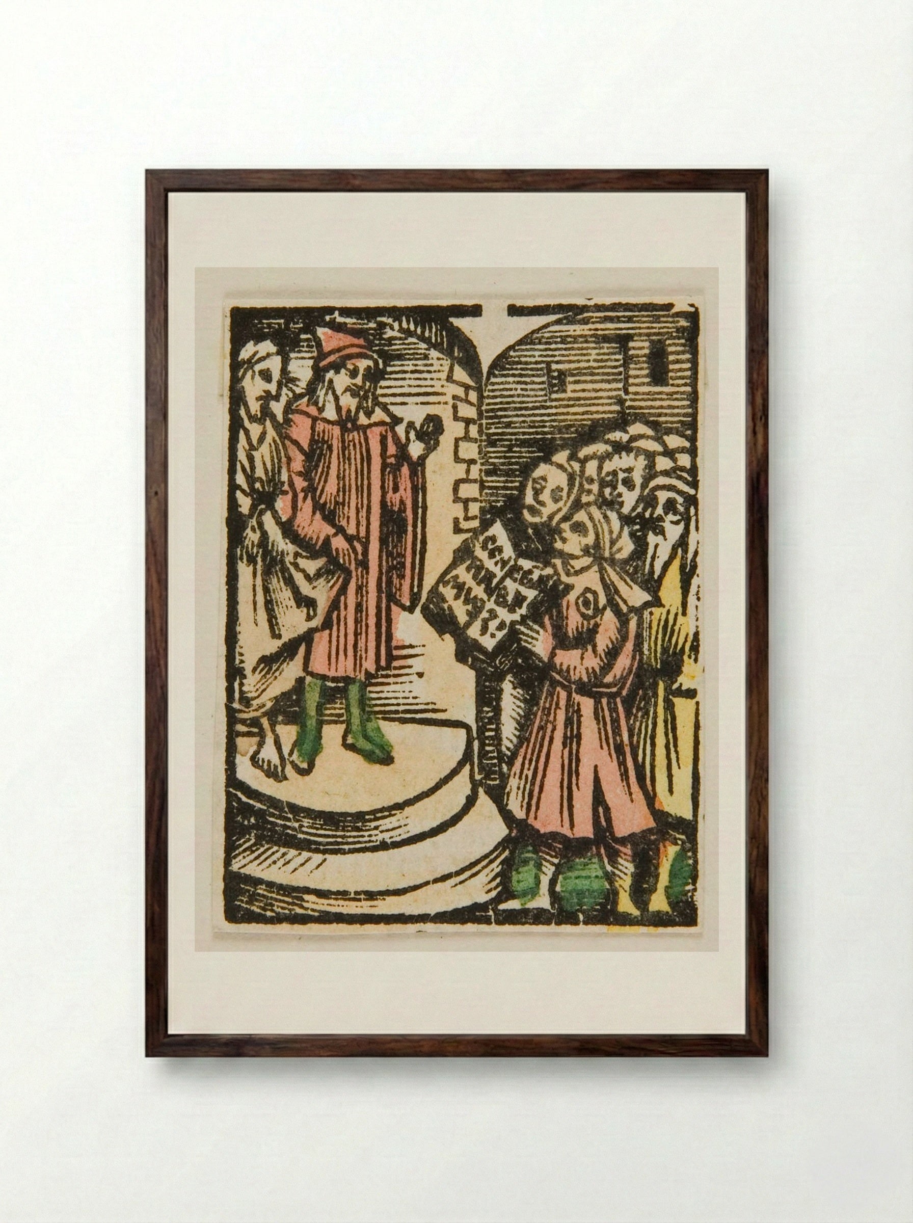 The Reading of the Verdict - Urs Graf - Framed Print Dark Wood