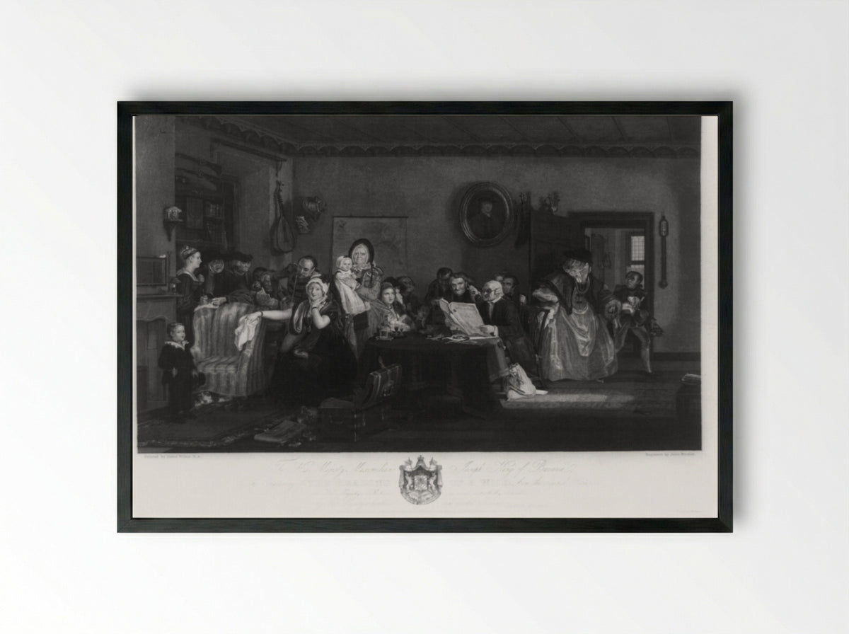 The Reading of the Will - John Burnet - Framed Print Black