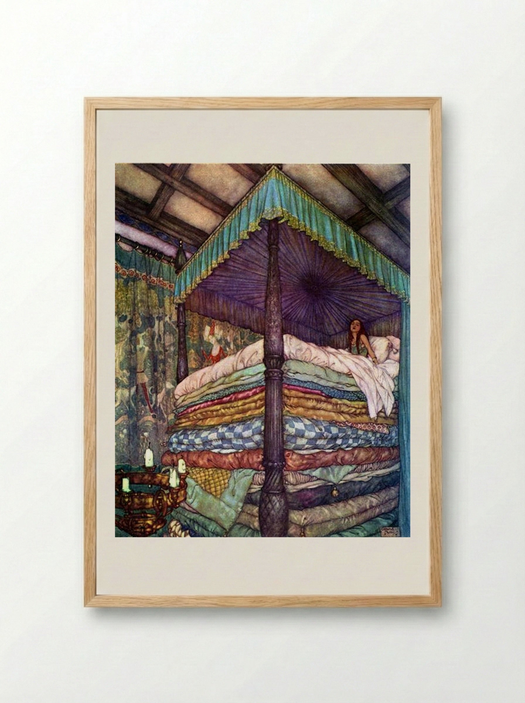The Real Princess - Edmund Dulac - Framed Print Wood