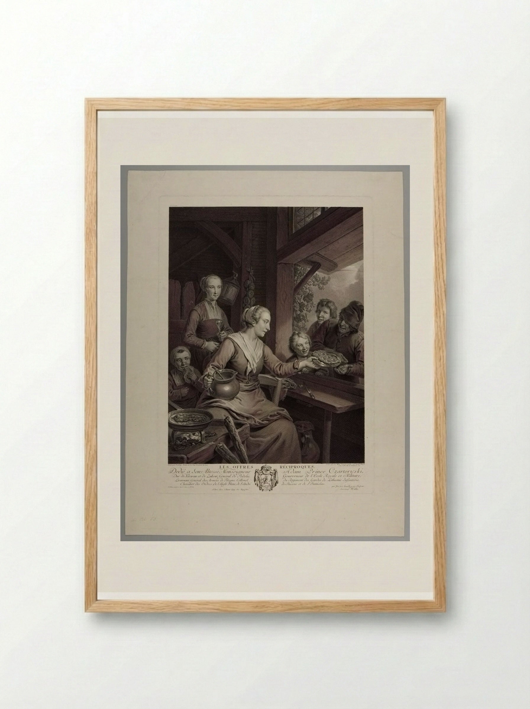 The Reciprocal Offers - Johann Georg Wille - Framed Print Wood