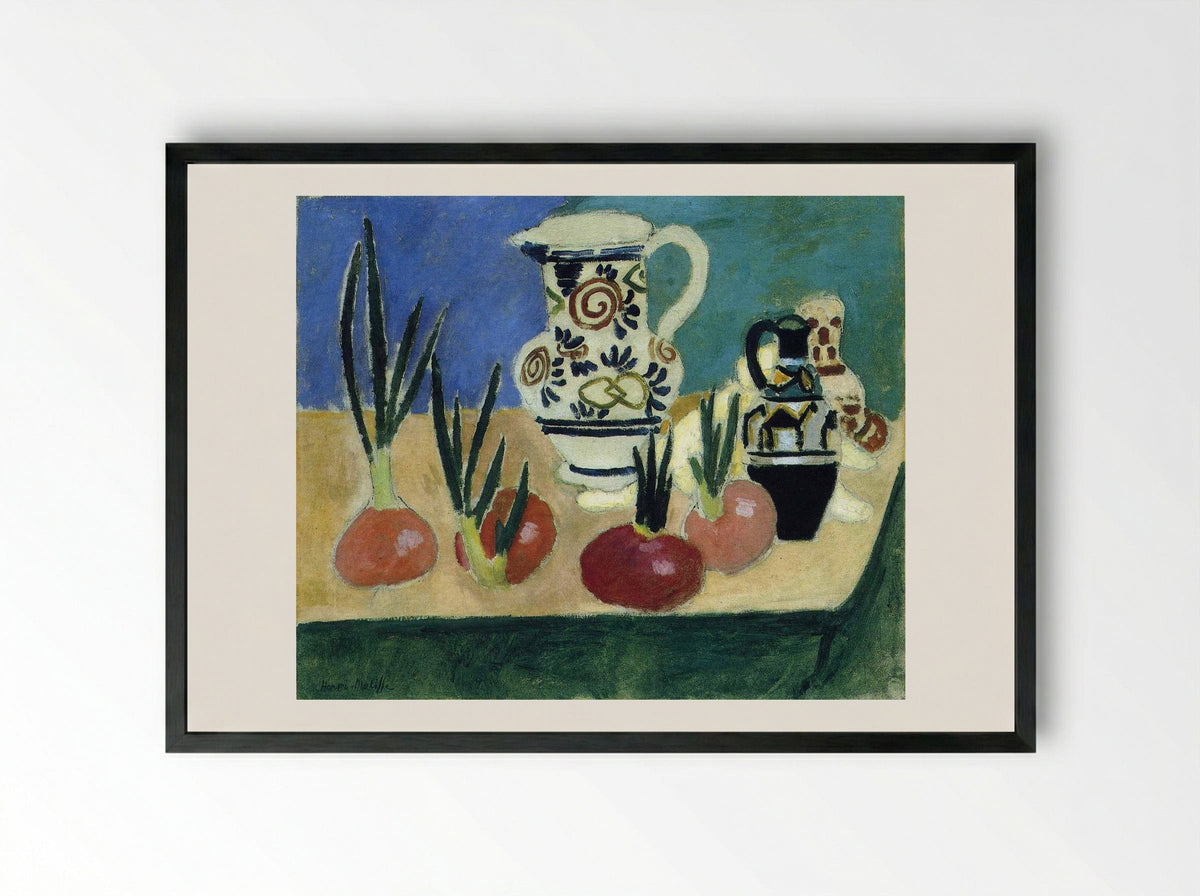 The Red Onions - Henri Matisse - Framed Print Black