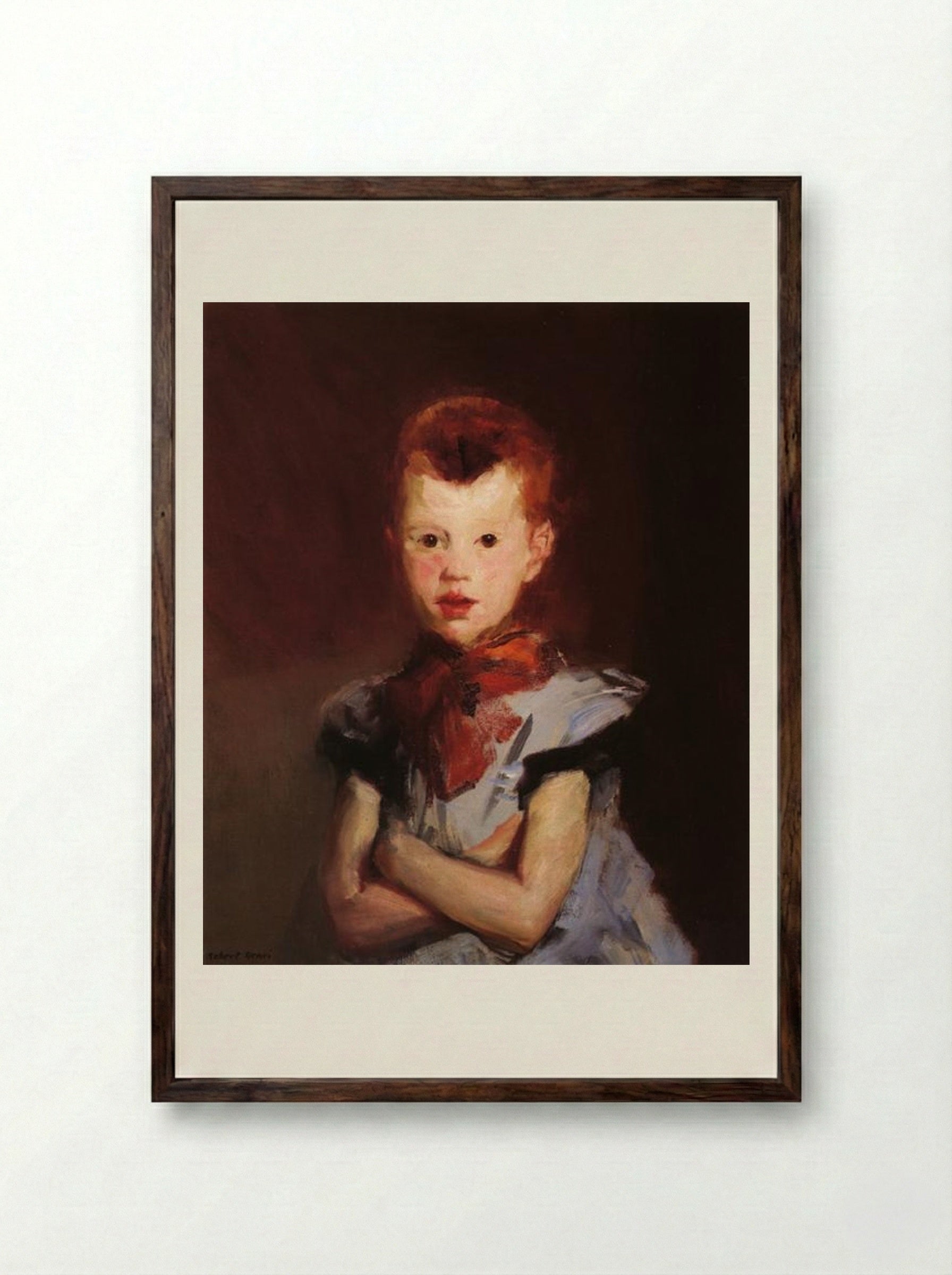 The Red Top - Robert Henri - Framed Print Dark Wood