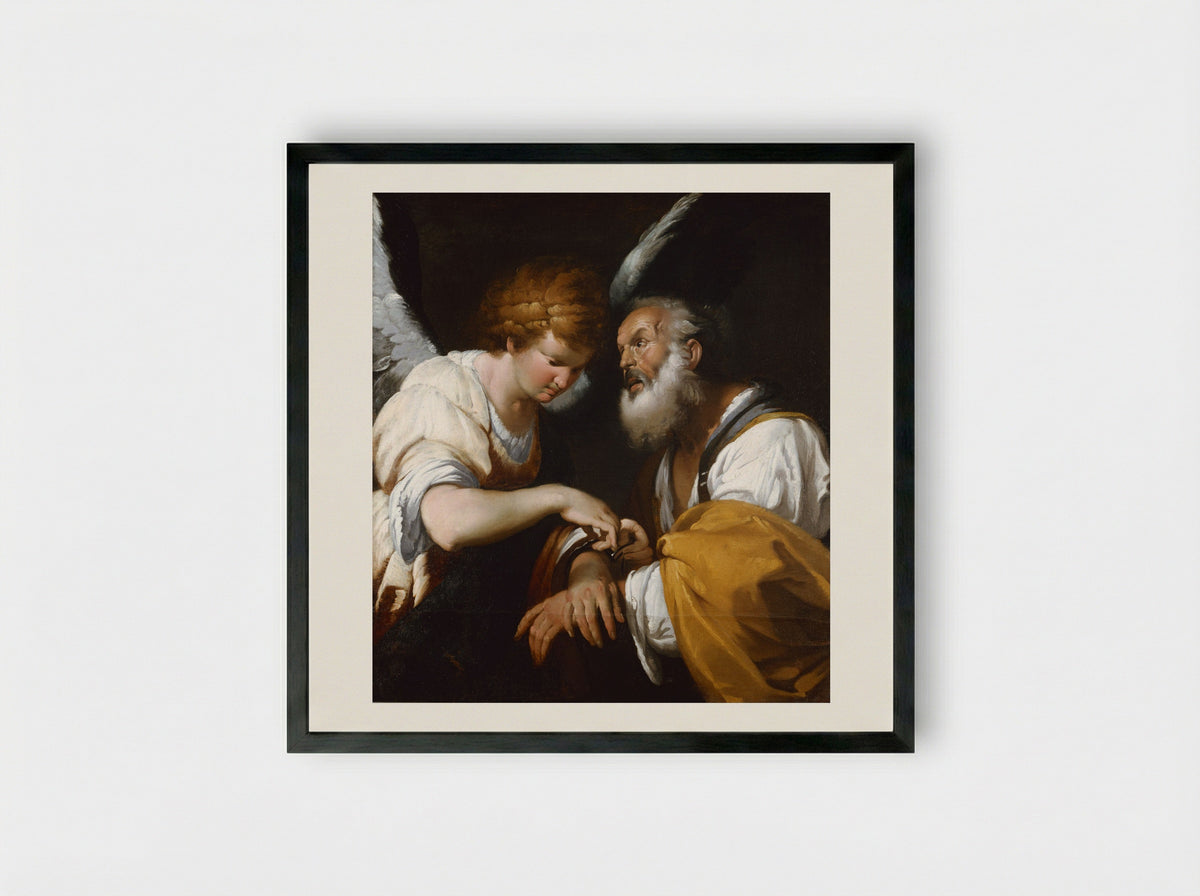 The Release of St. Peter - Bernardo Strozzi - Framed Print Black