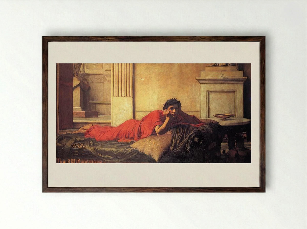 The Remorse of Nero After the Murder of His Mother - John William Waterhouse - Framed Print Dark Wood