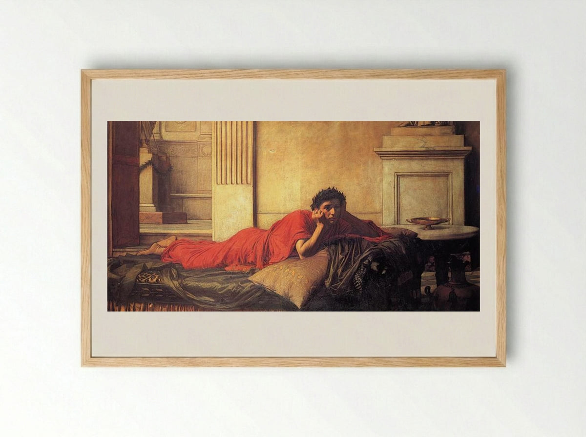 The Remorse of Nero After the Murder of His Mother - John William Waterhouse - Framed Print Wood