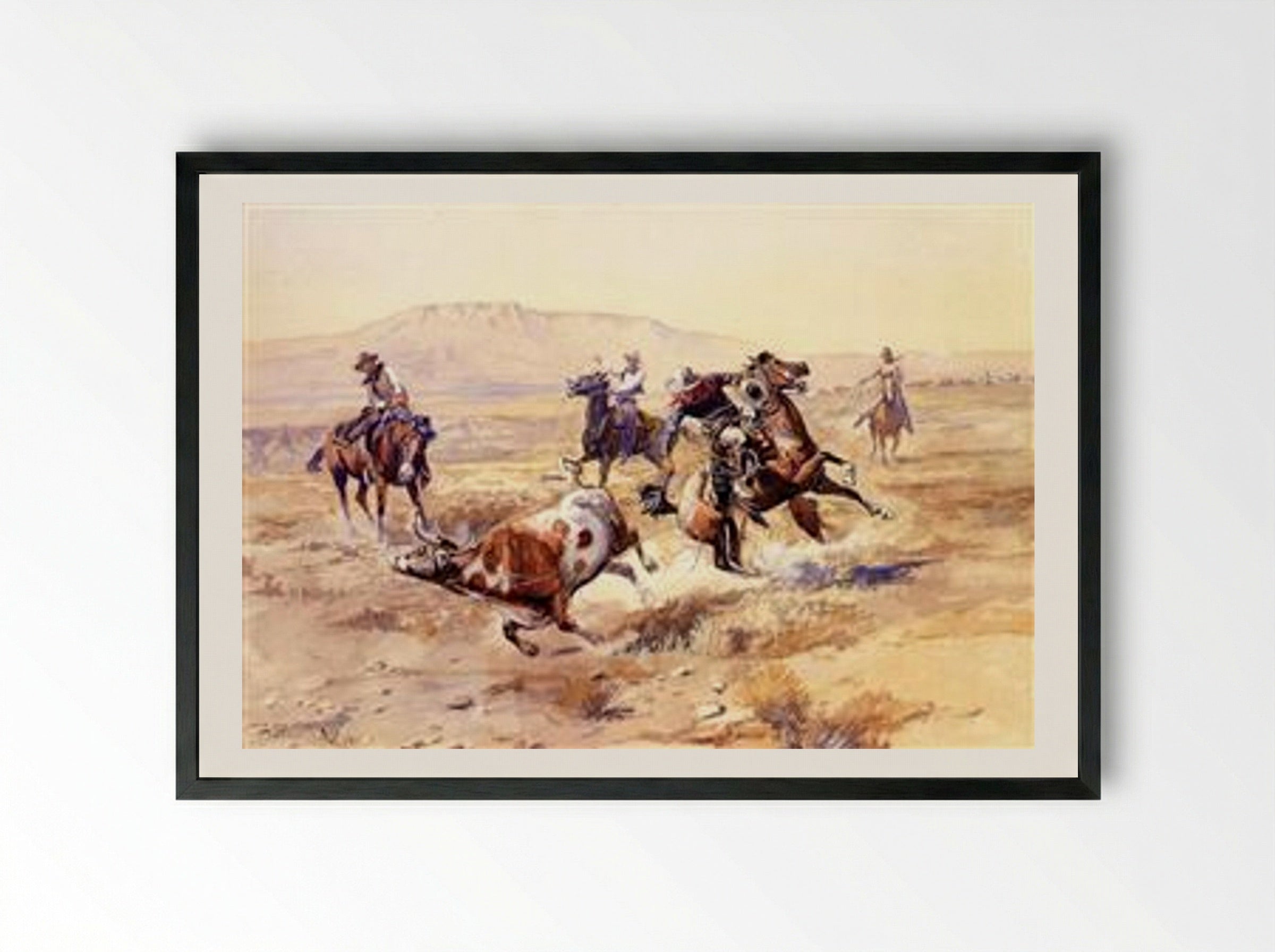 The Renegade - Charles M. Russell - Framed Print Black