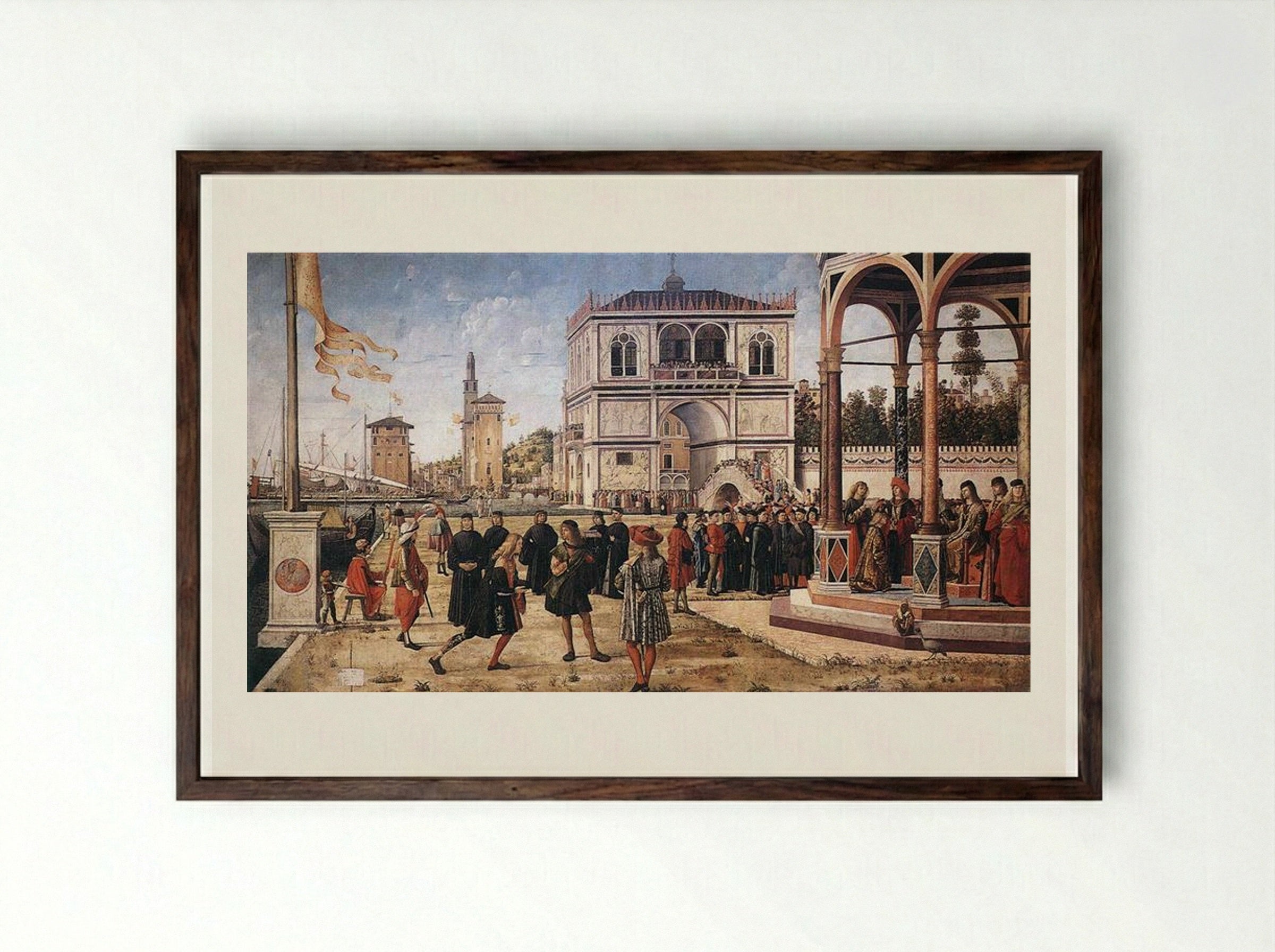 The Repatriation of the English Ambassadors - Vittore Carpaccio - Framed Print Dark Wood