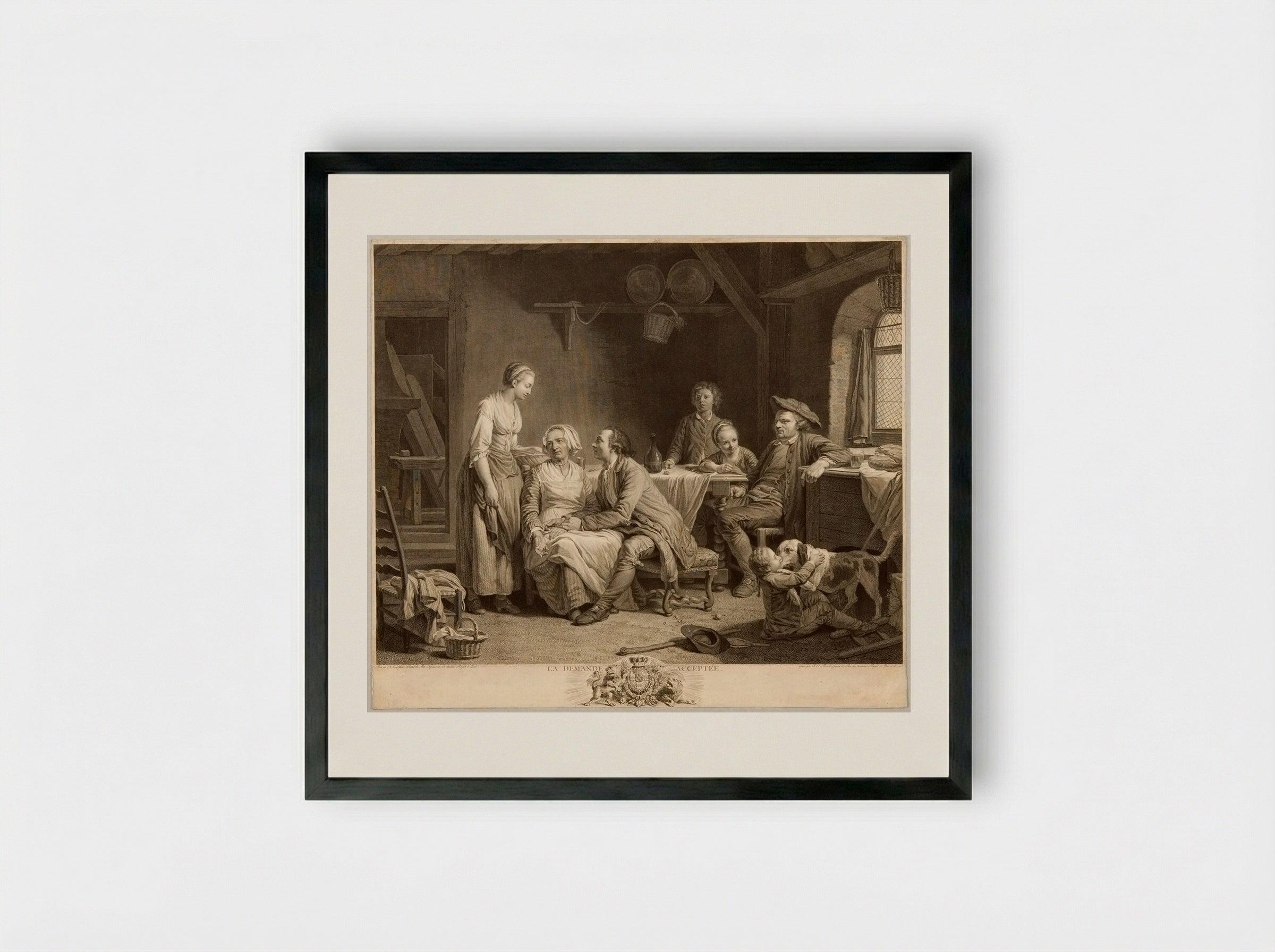 The Request Granted - Charles Clément Bervic - Framed Print Black