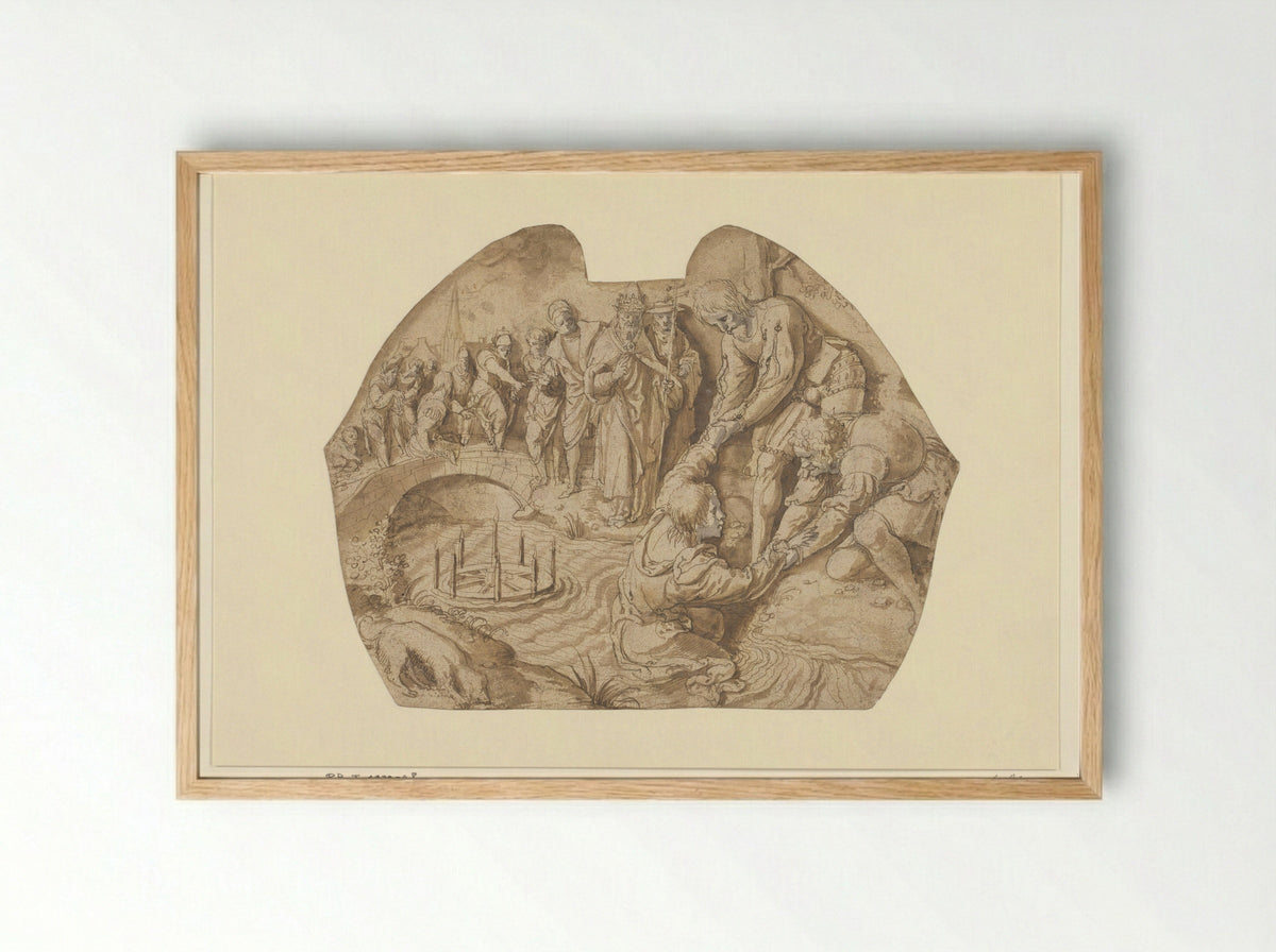 The Rescue of Saint Donatian - Lancelot Blondeel - Framed Print Wood