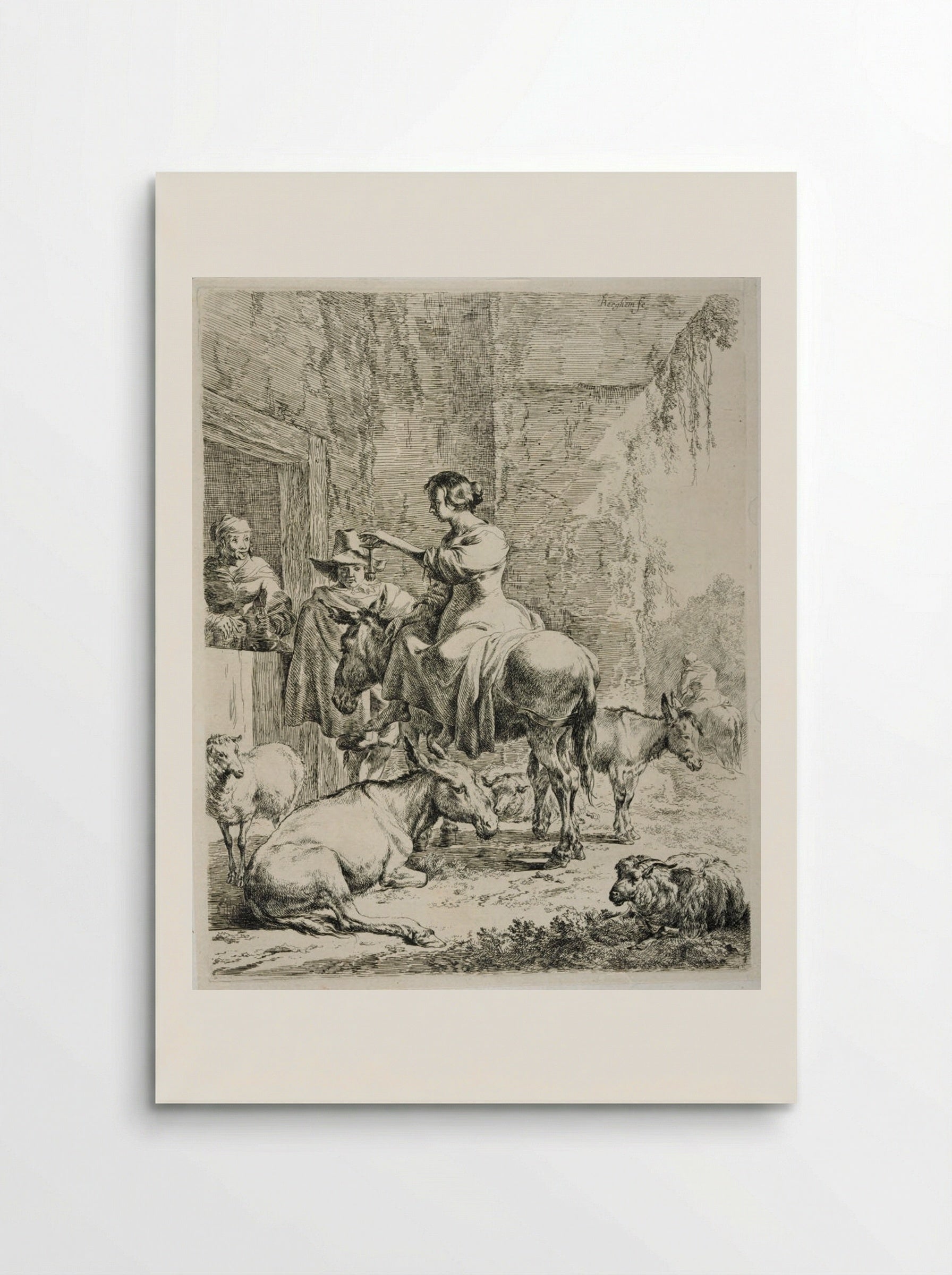 The Rest Before the Inn - Nicolaes Berchem - Poster