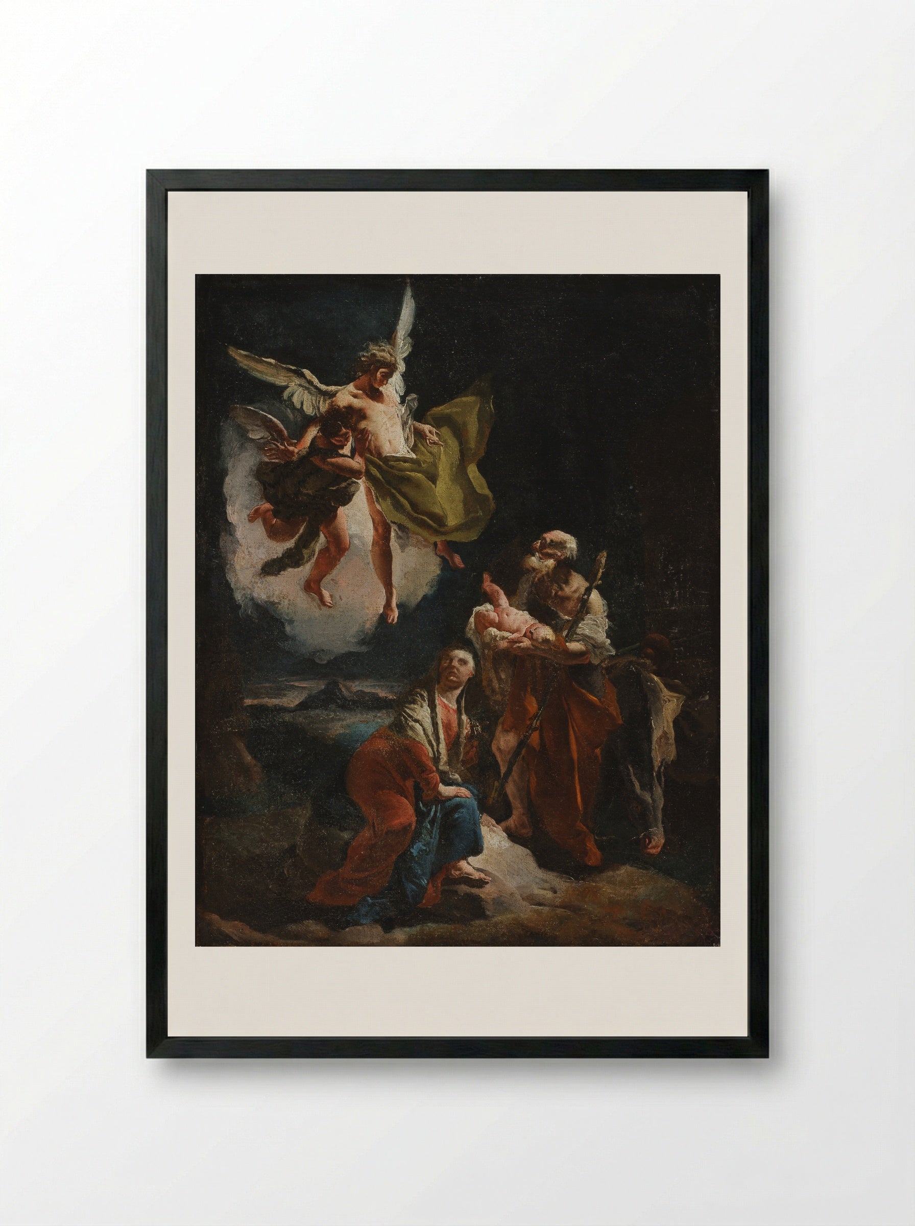 The Rest on the Flight into Egypt - Giovanni Battista Tiepolo - Framed Print Black