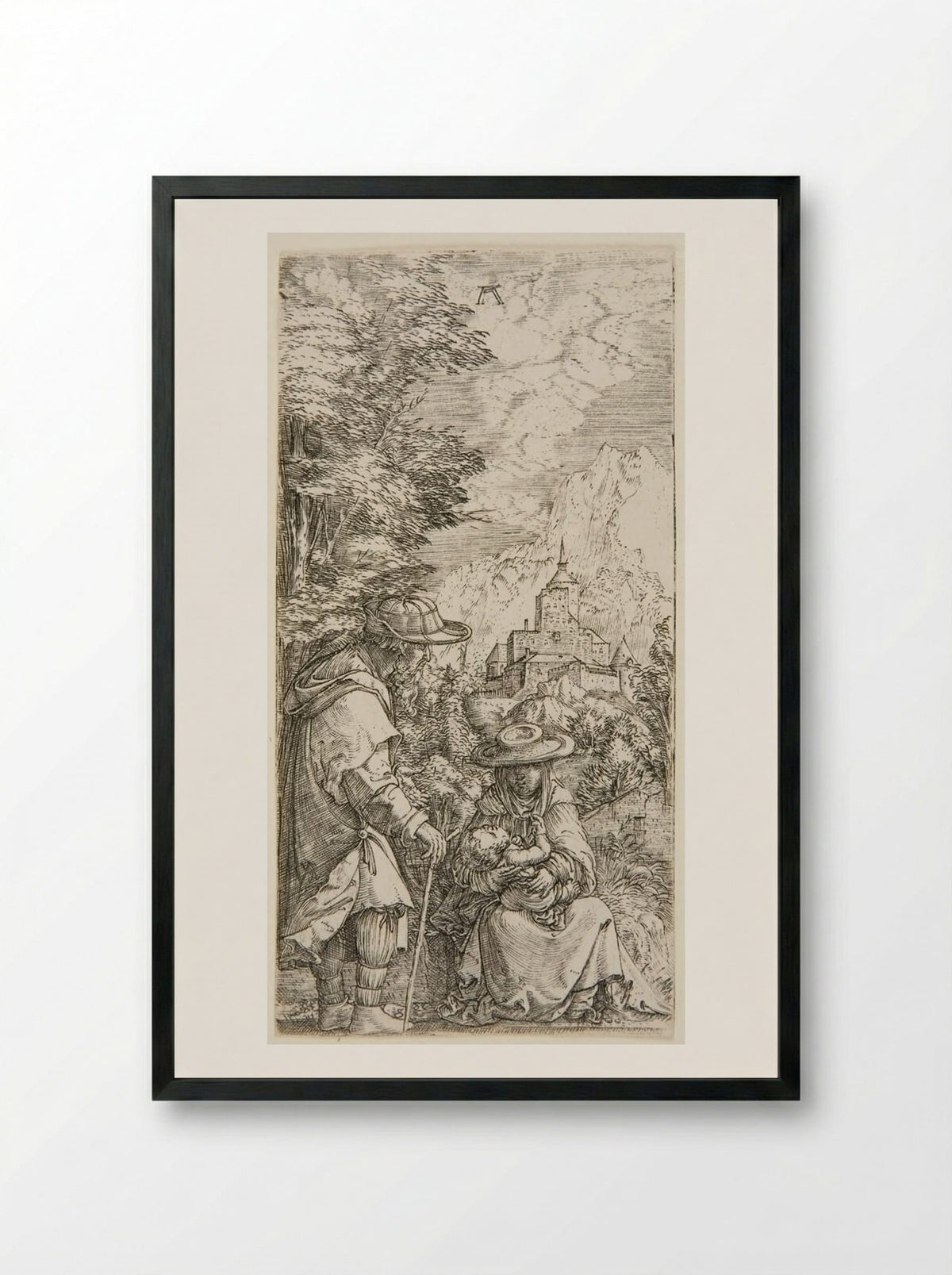 The Rest on the Flight into Egypt - Albrecht Altdorfer - Framed Print Black