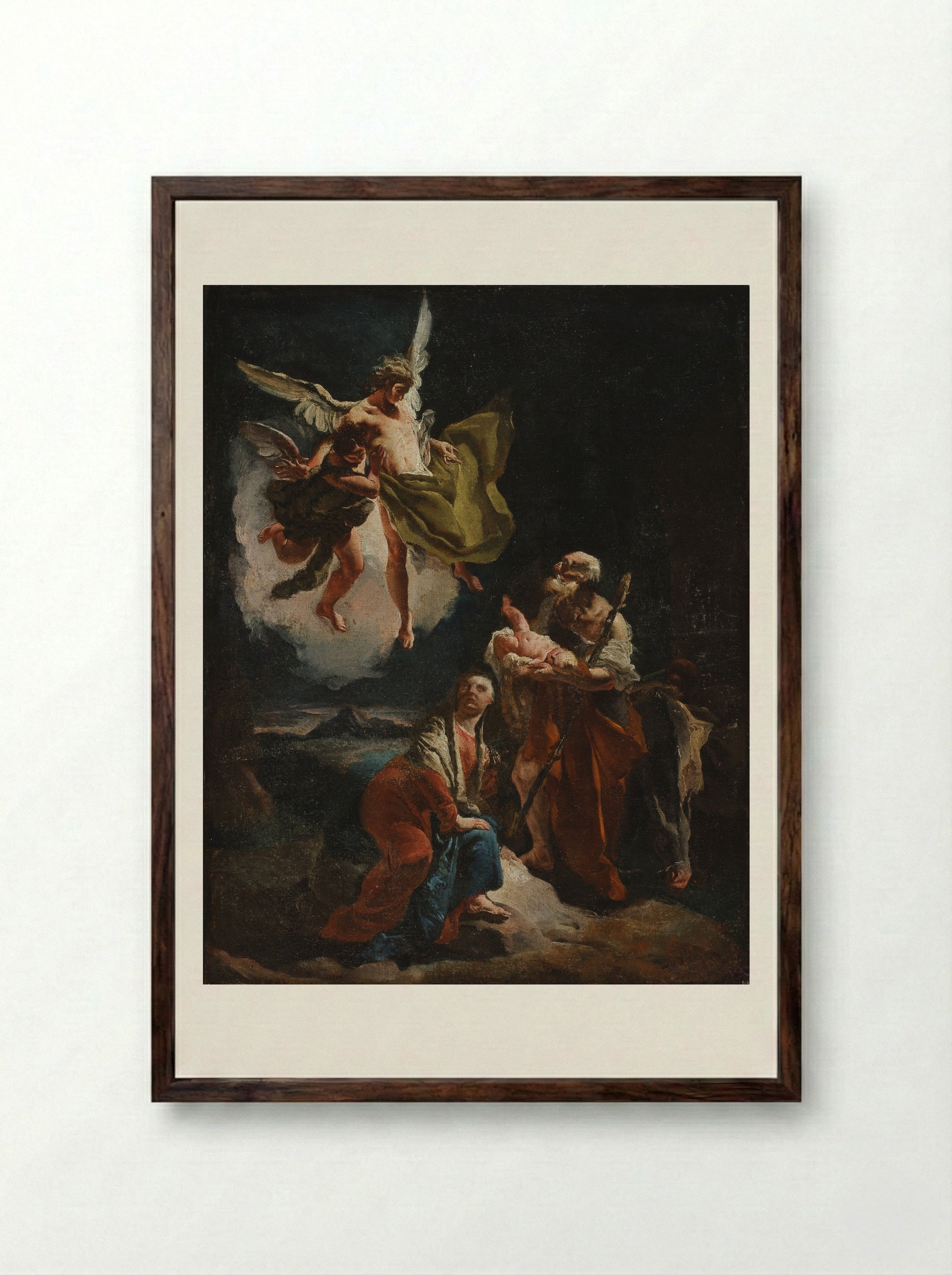The Rest on the Flight into Egypt - Giovanni Battista Tiepolo - Framed Print Dark Wood