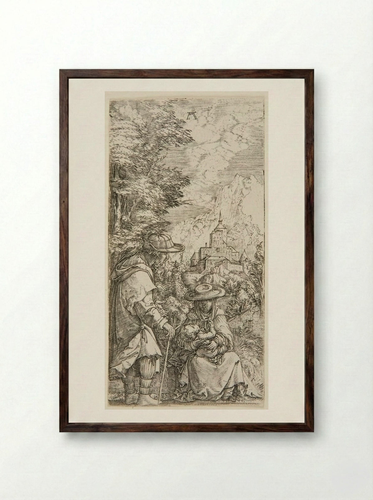 The Rest on the Flight into Egypt - Albrecht Altdorfer - Framed Print Dark Wood