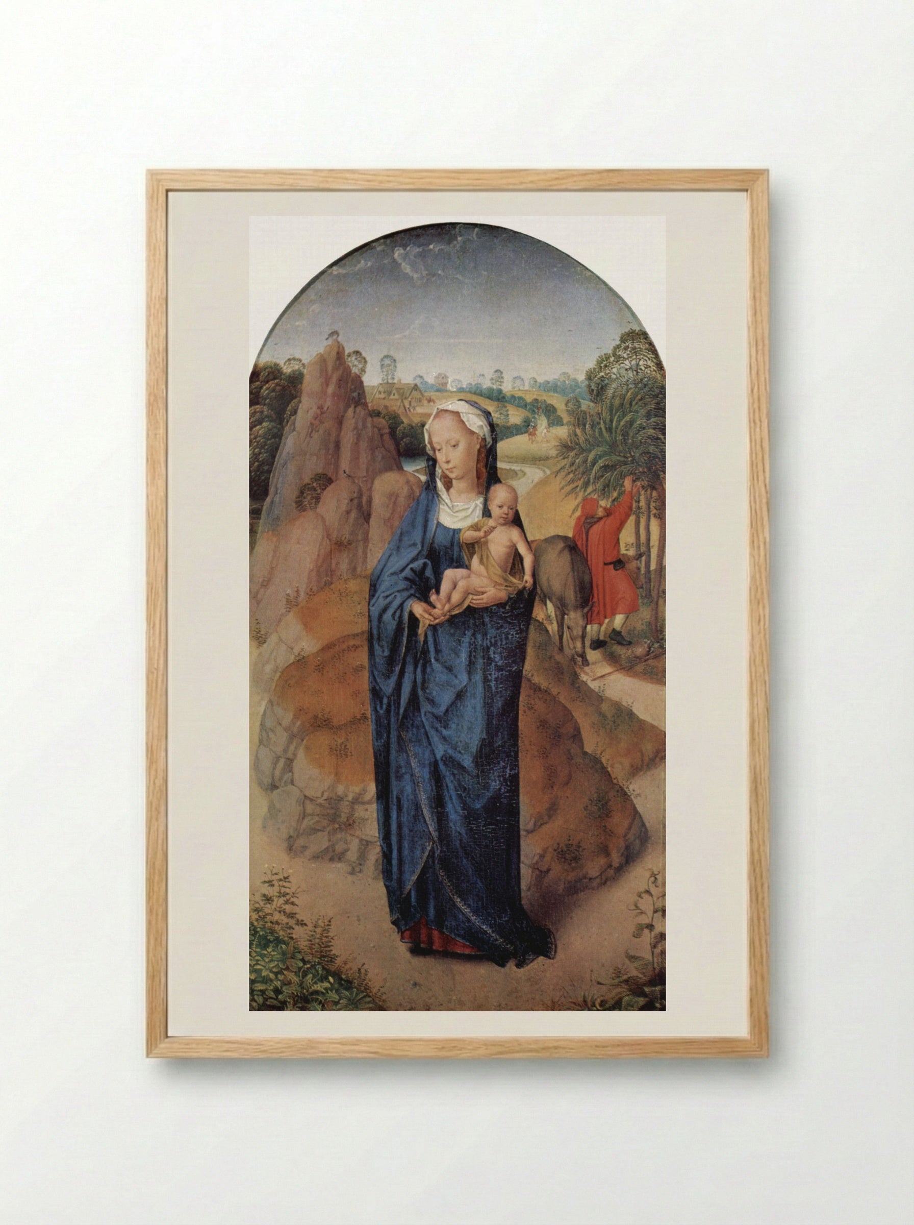 The Rest on the Flight into Egypt - Hans Memling - Framed Print Wood