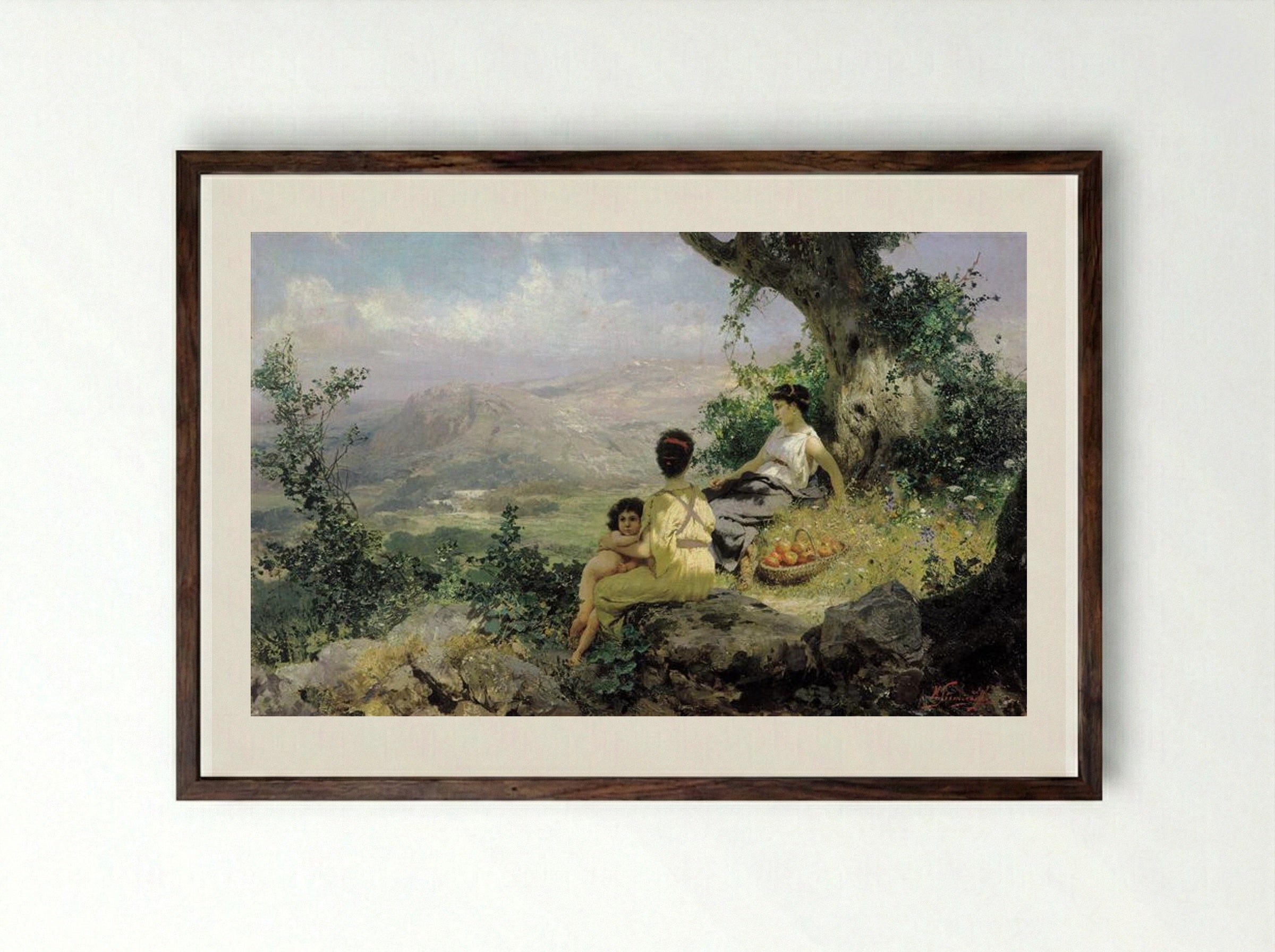 The Rest - Henryk Siemiradzki - Framed Print Dark Wood