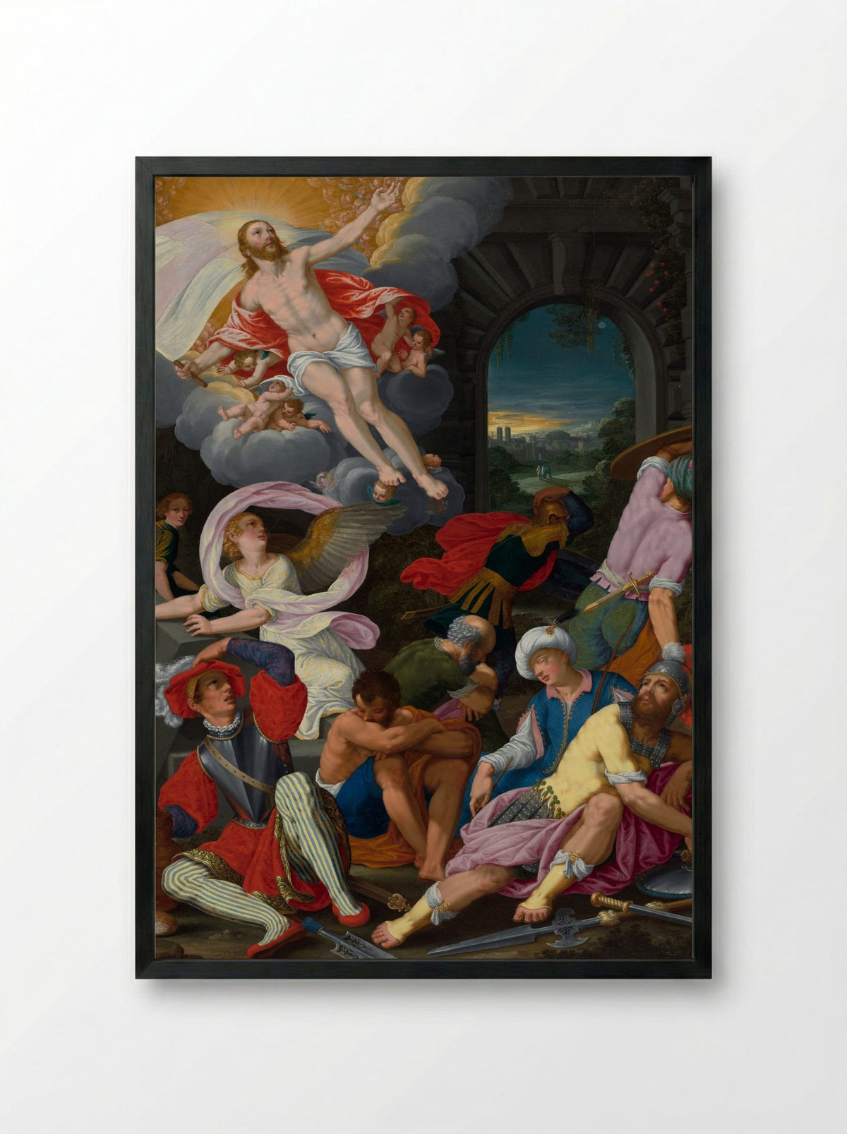 The Resurrection of Christ - Johann König - Framed Print Black