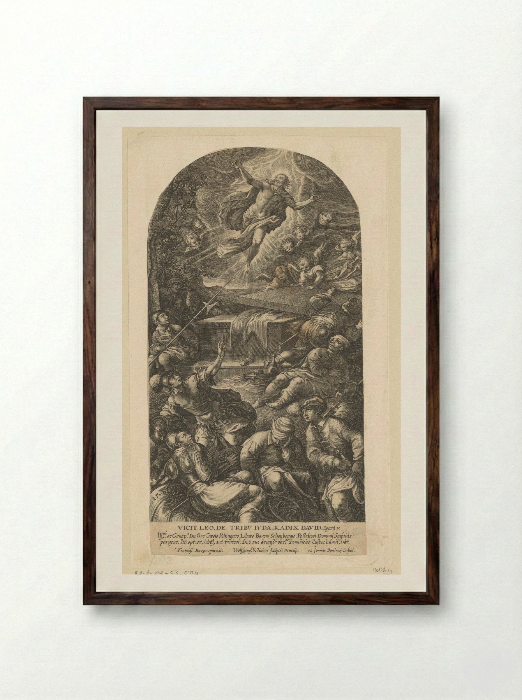 The Resurrection of Christ - Dominicus Custos - Framed Print Dark Wood