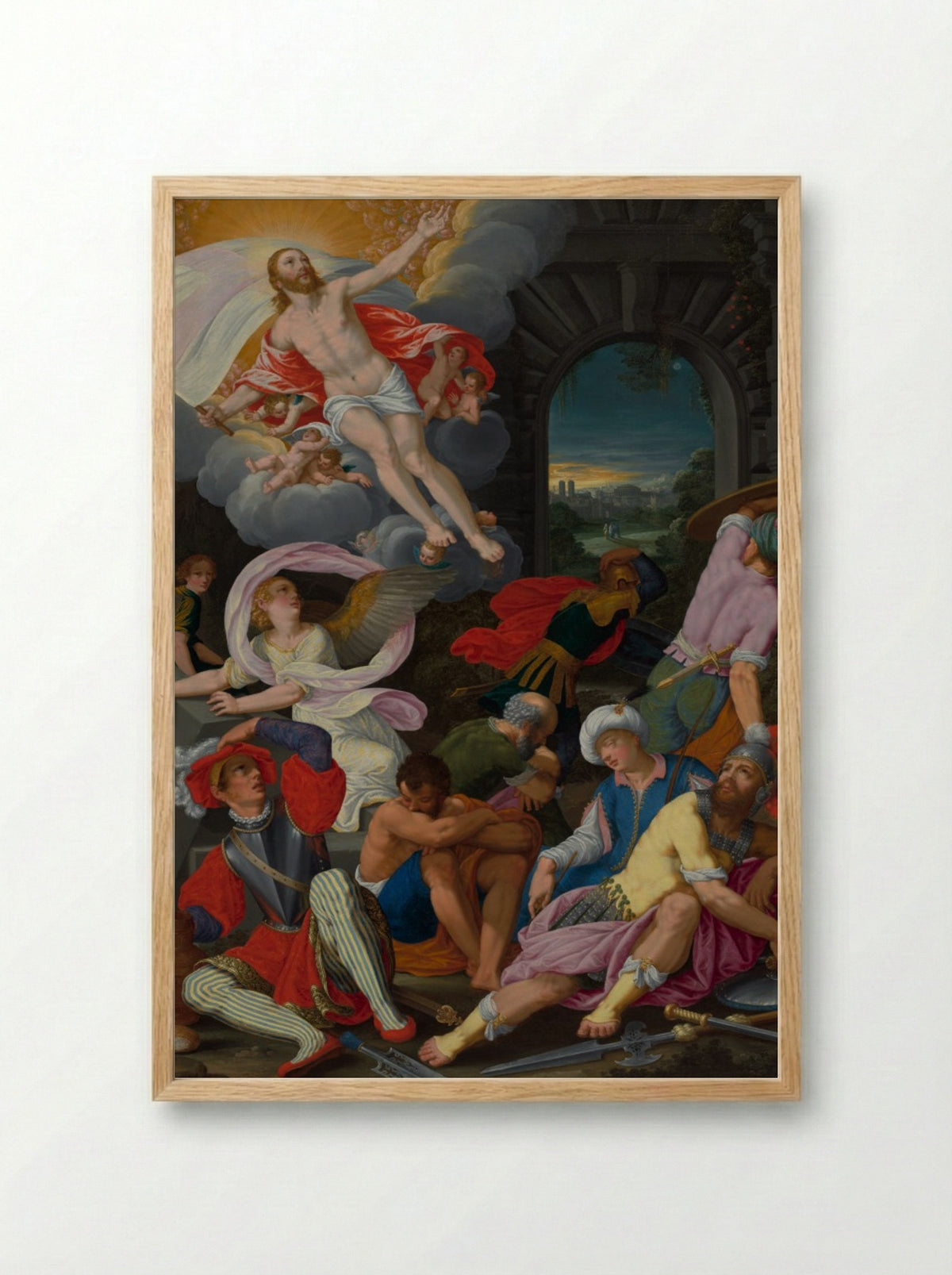 The Resurrection of Christ - Johann König - Framed Print Wood