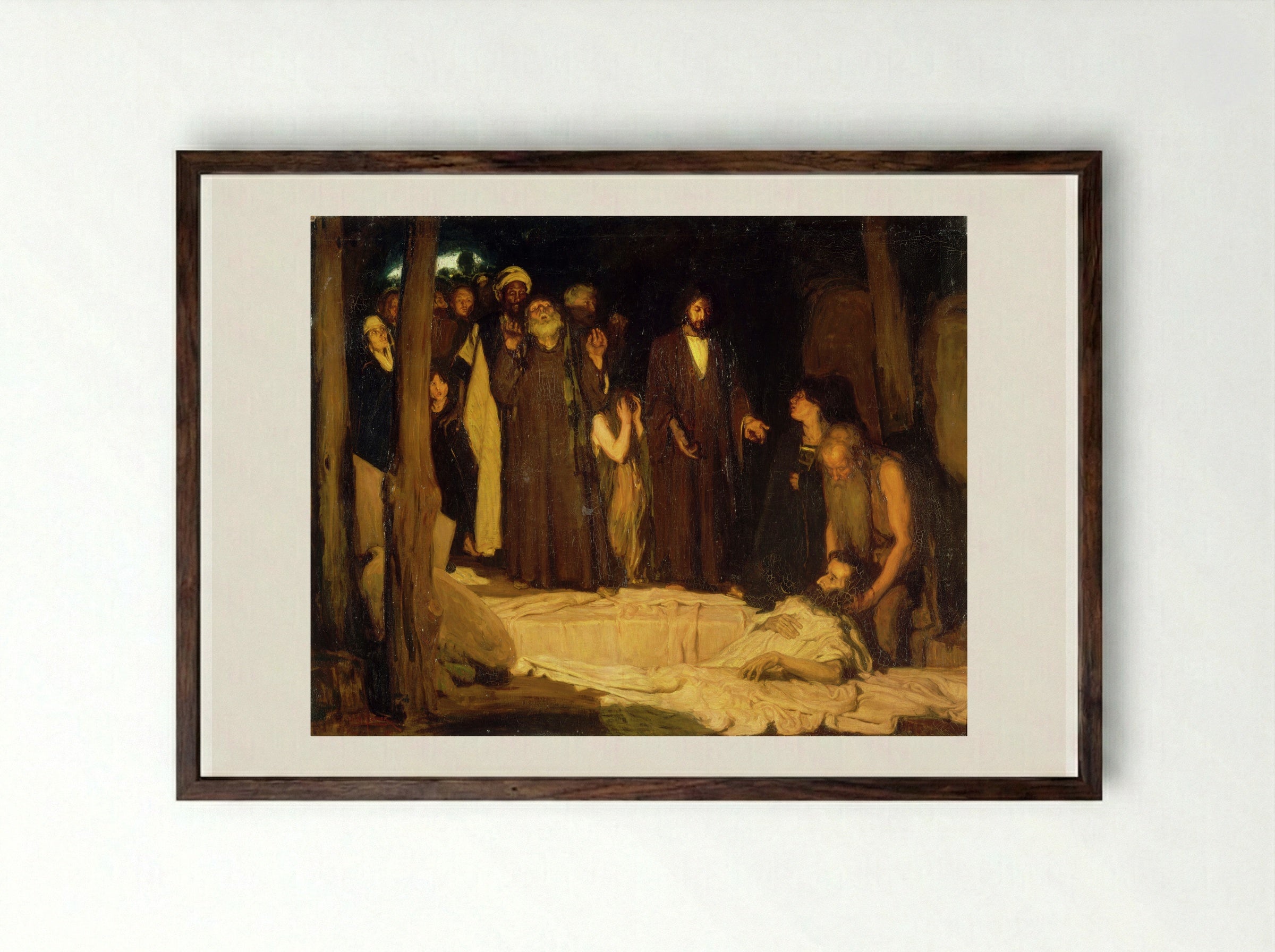 The Resurrection of Lazarus - Henry Ossawa Tanner - Framed Print Dark Wood