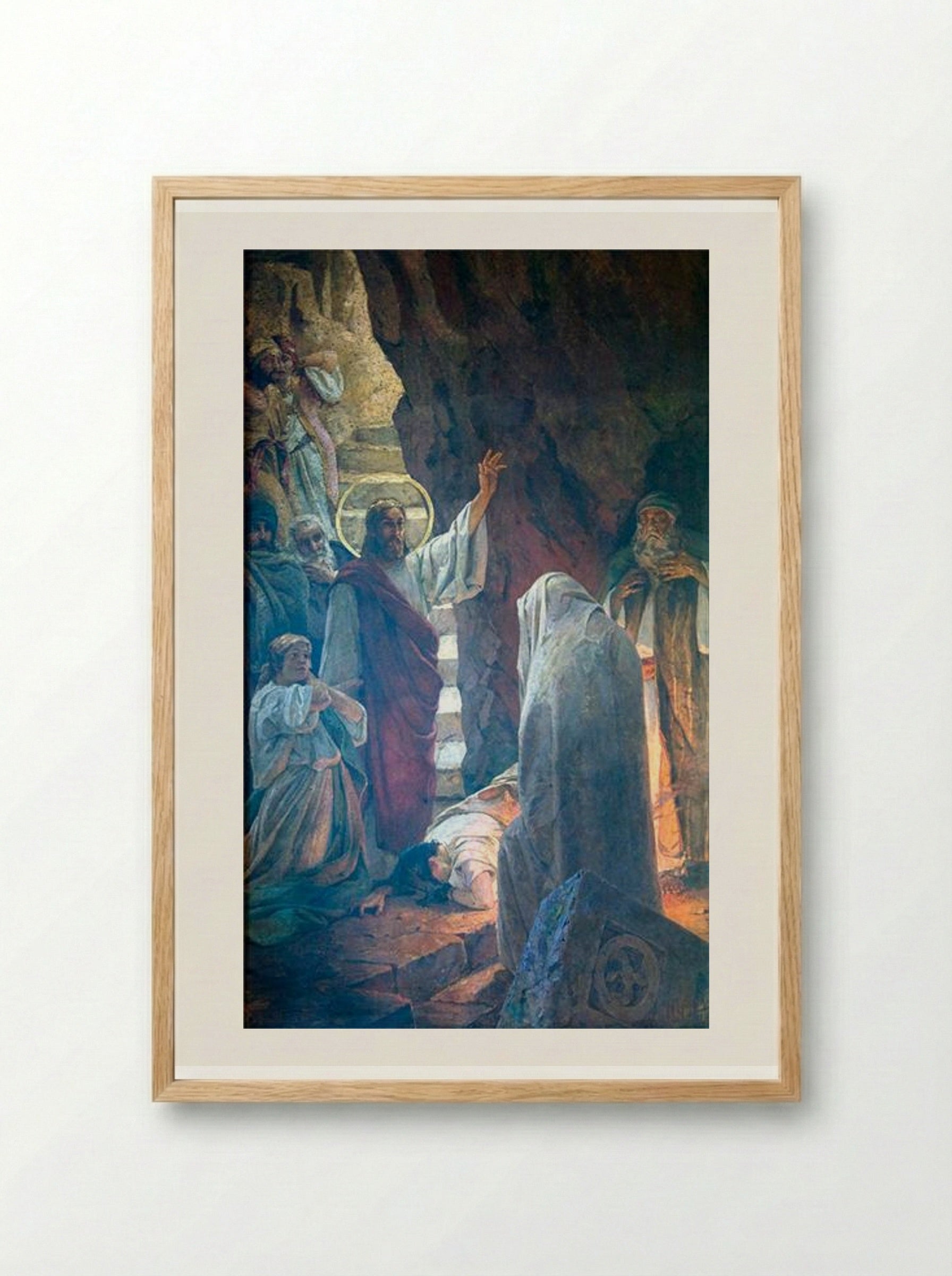The Resurrection of Lazarus - Wilhelm Kotarbinski - Framed Print Wood
