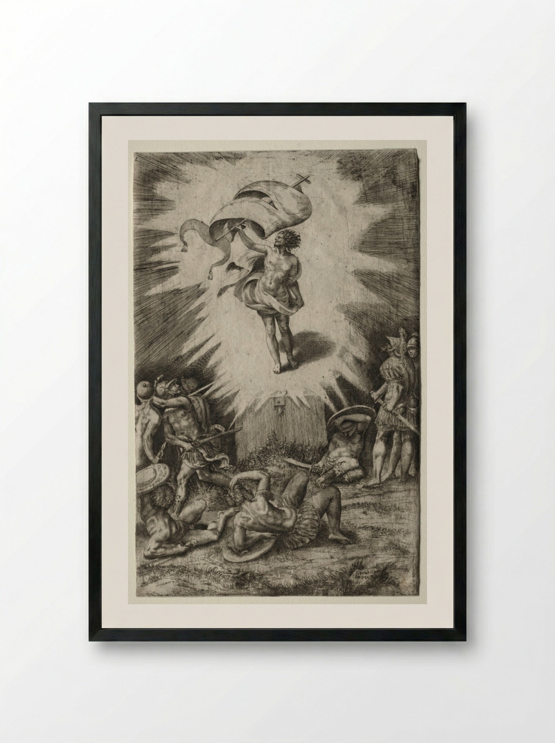The Resurrection - Giulio Bonasone - Framed Print Black